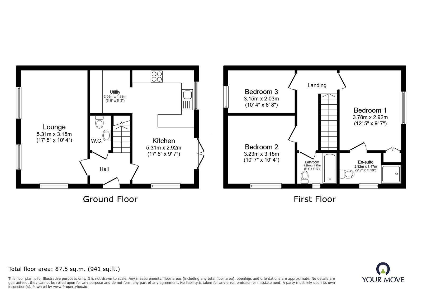 Floorplan of 3 bedroom Semi Detached House for sale, Wheatear Place, Darwen, Lancashire, BB3