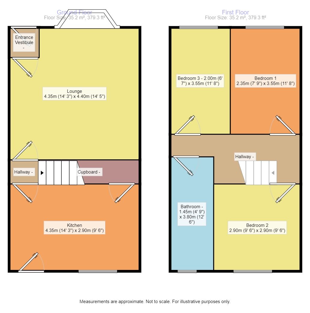 Floorplan of 3 bedroom Mid Terrace House to rent, Mottram Road, Hyde, Greater Manchester, SK14