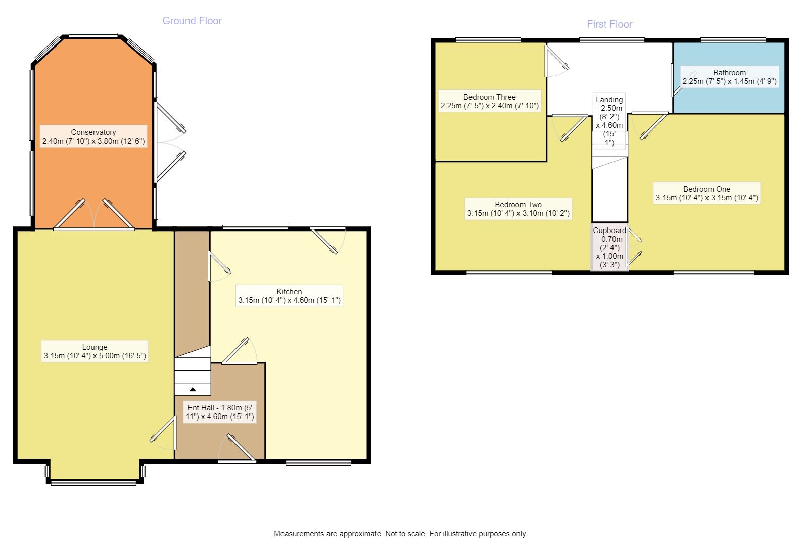 Floorplan of 3 bedroom End Terrace House for sale, Larch Road, Denton, Greater Manchester, M34