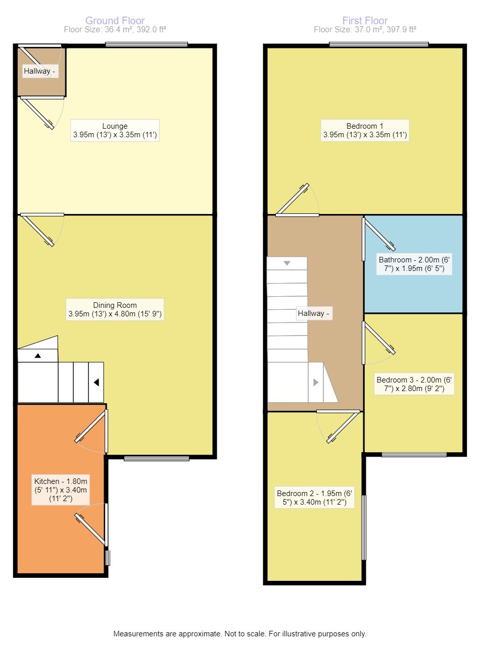 Floorplan of 3 bedroom Mid Terrace House to rent, Hyde Road, Denton, Greater Manchester, M34