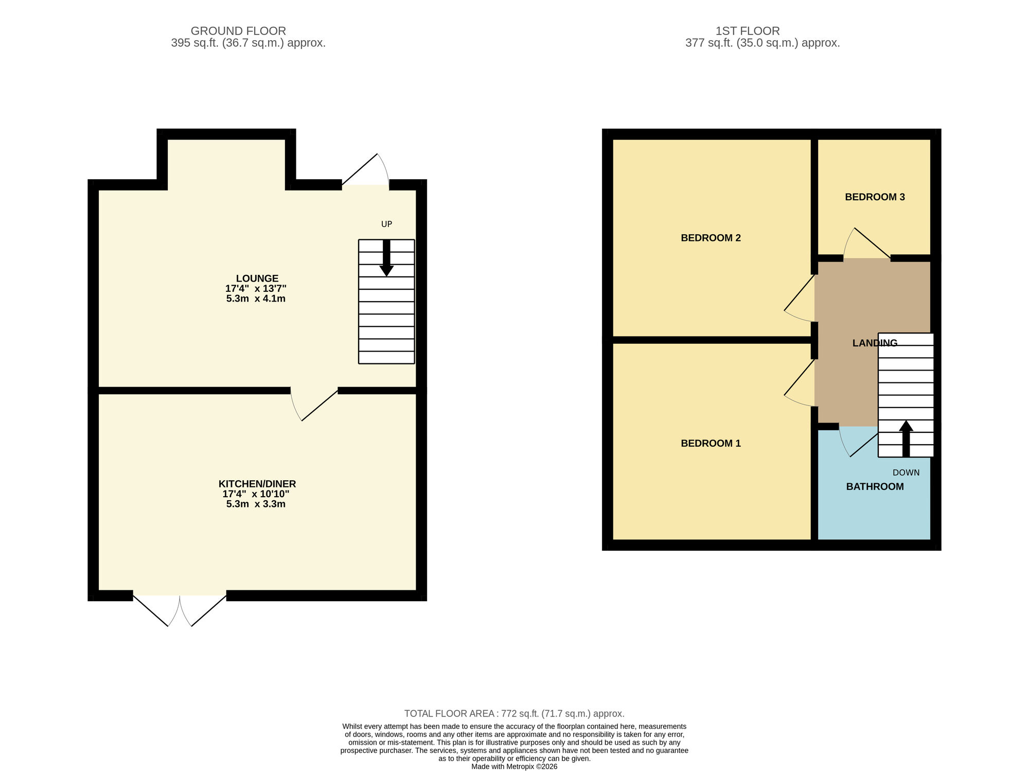 Floorplan of 3 bedroom Semi Detached House for sale, Duke Street, Denton, Greater Manchester, M34