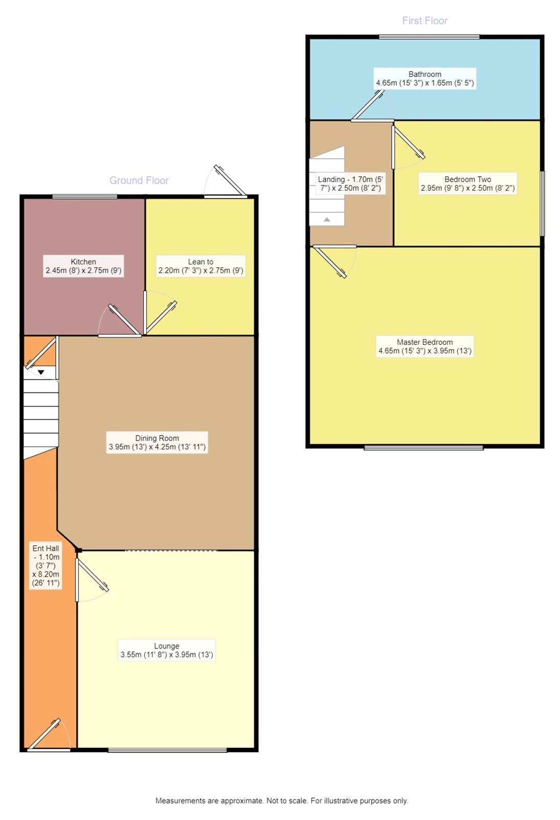 Floorplan of 2 bedroom End Terrace House for sale, Two Trees Lane, Denton, Greater Manchester, M34