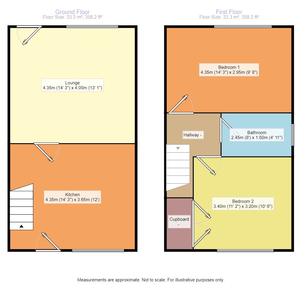 Floorplan of 2 bedroom End Terrace House to rent, Gibraltar Lane, Denton, Greater Manchester, M34