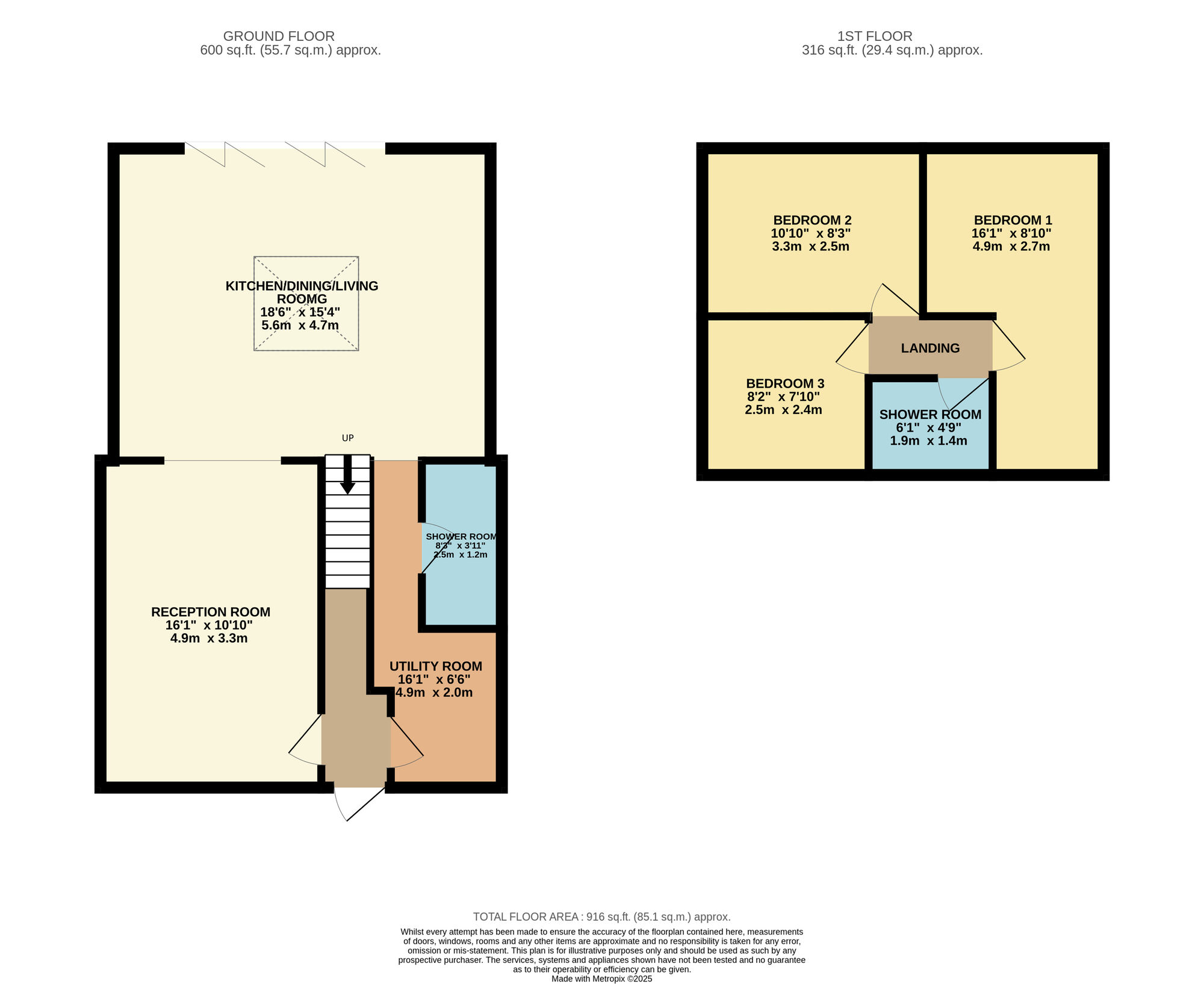 Floorplan of 3 bedroom Semi Detached House for sale, Tame Street, Denton, Tameside, M34