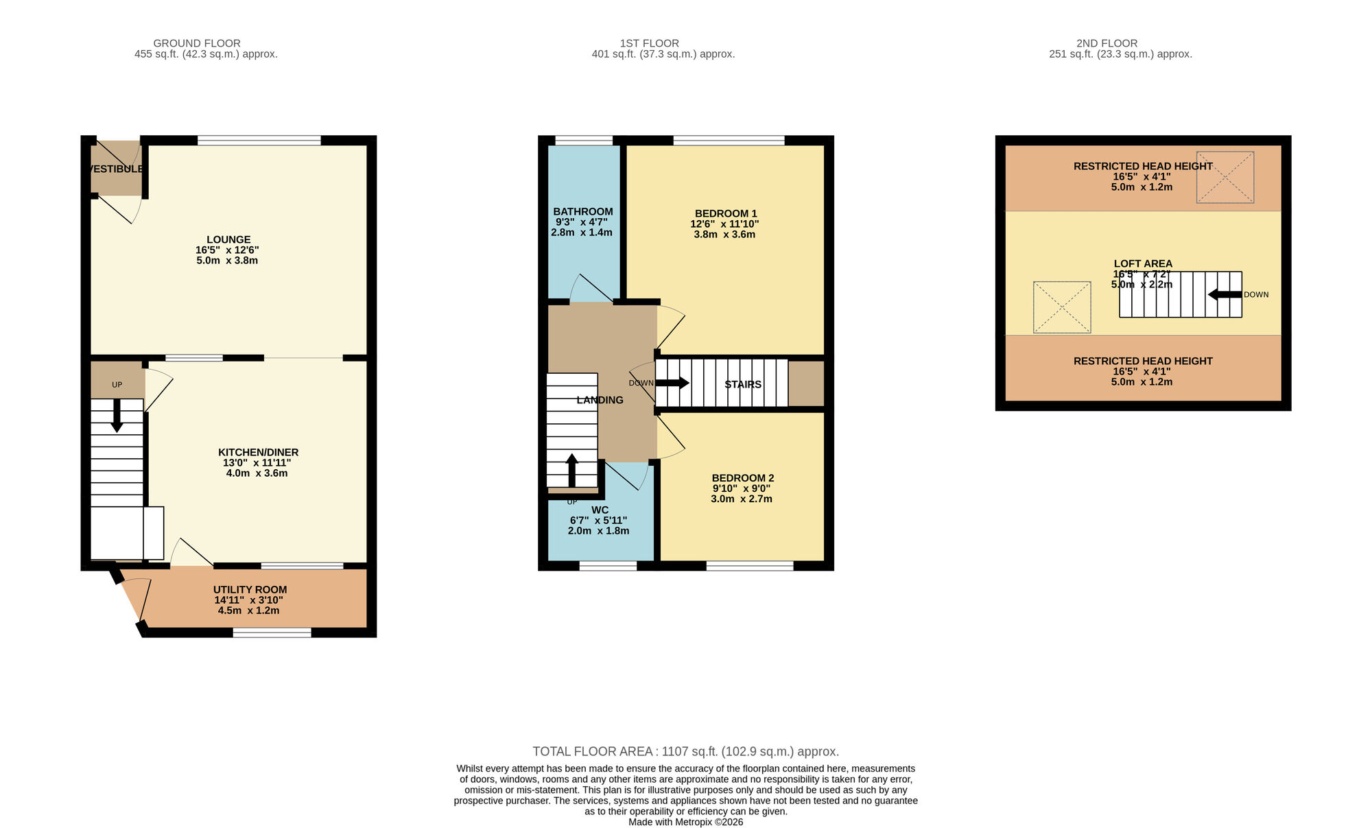 Floorplan of 2 bedroom Semi Detached House for sale, Station View, Stalybridge, Greater Manchester, SK15