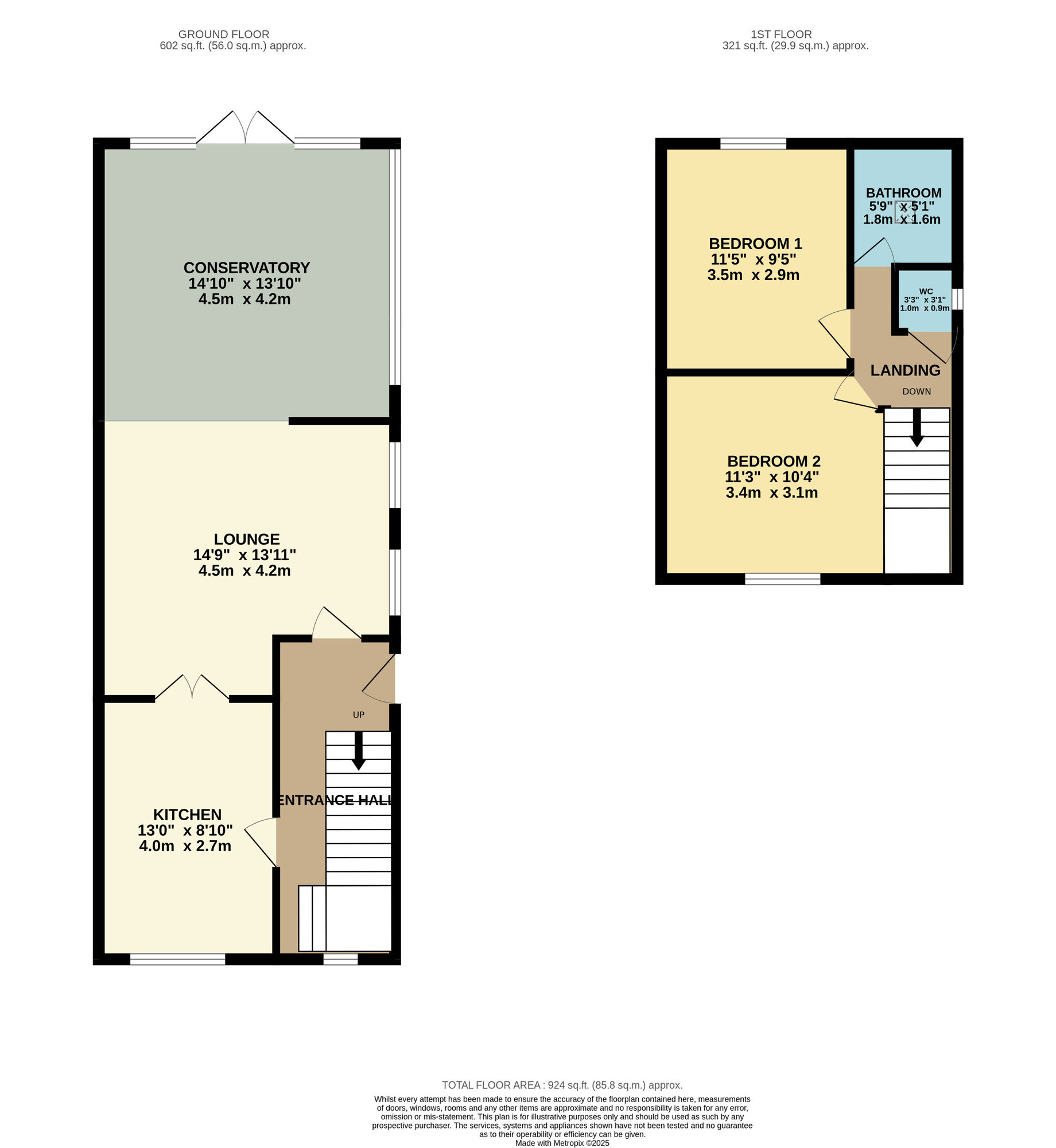 Floorplan of 2 bedroom Semi Detached House for sale, Park Road, Audenshaw, Greater Manchester, M34