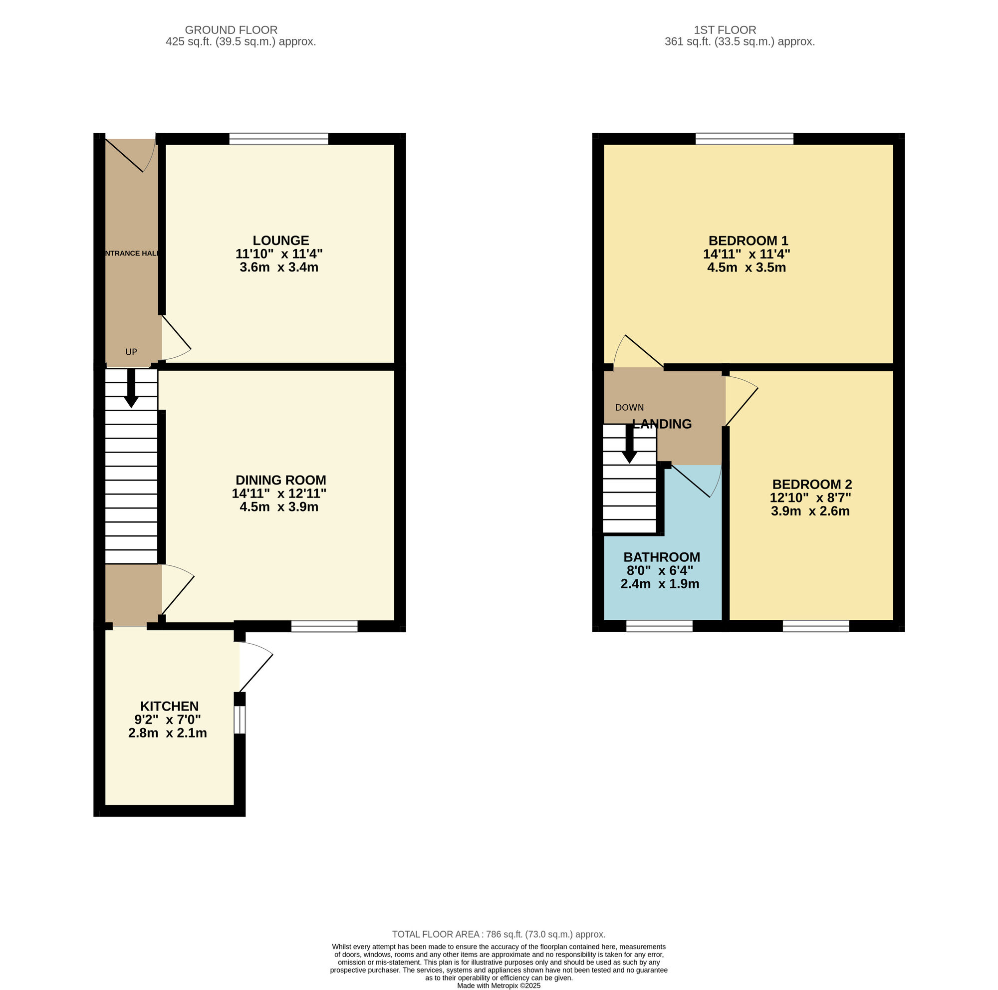 Floorplan of 2 bedroom Mid Terrace House for sale, Irwin Street, Denton, Greater Manchester, M34