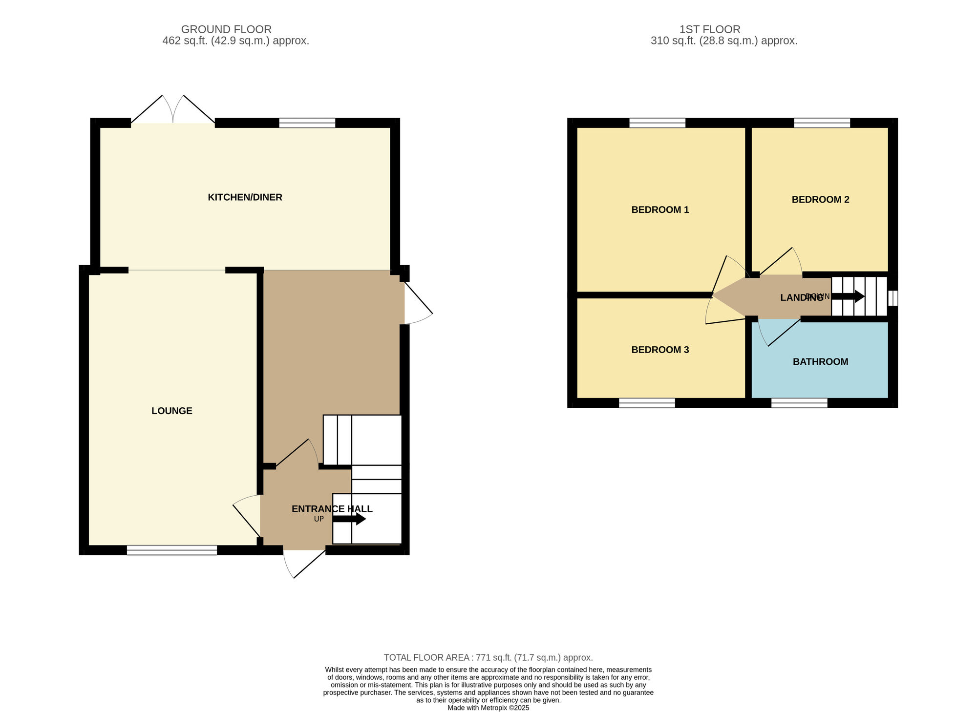 Floorplan of 3 bedroom Semi Detached House for sale, Moorfield Avenue, Denton, Greater Manchester, M34