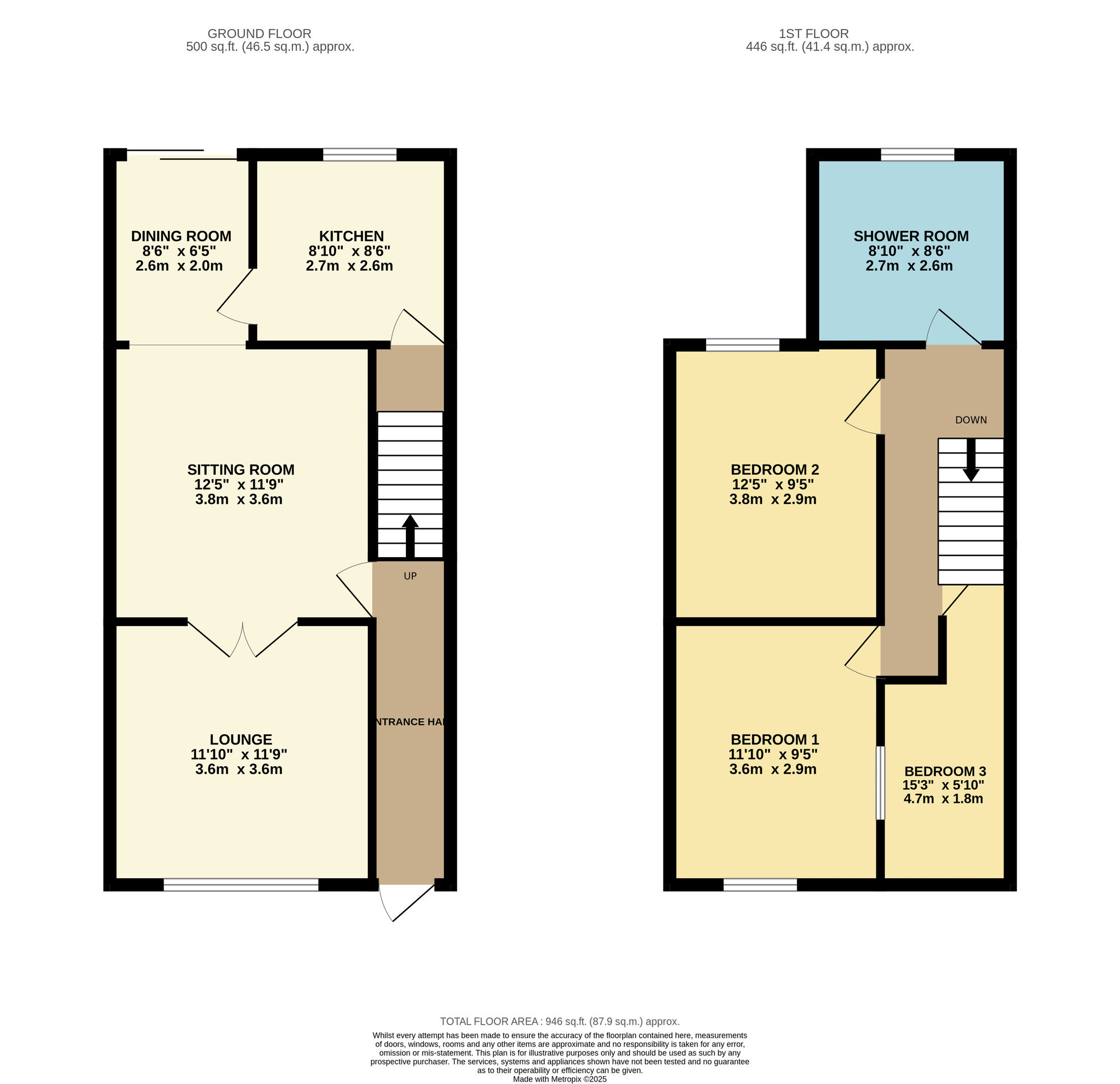 Floorplan of 3 bedroom End Terrace House for sale, Two Trees Lane, Denton, Greater Manchester, M34