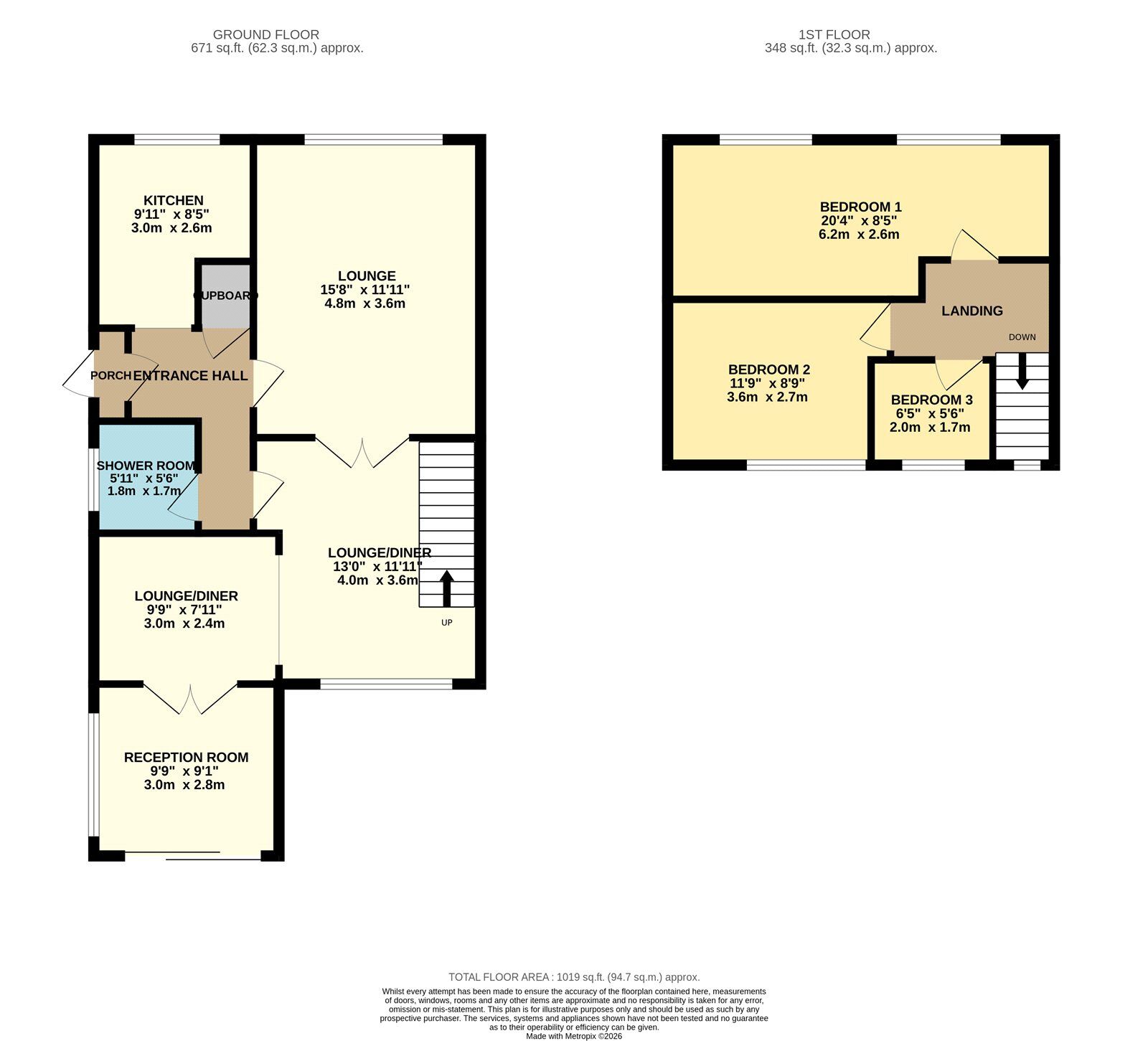 Floorplan of 3 bedroom Semi Detached Bungalow for sale, Bembridge Road, Denton, Greater Manchester, M34