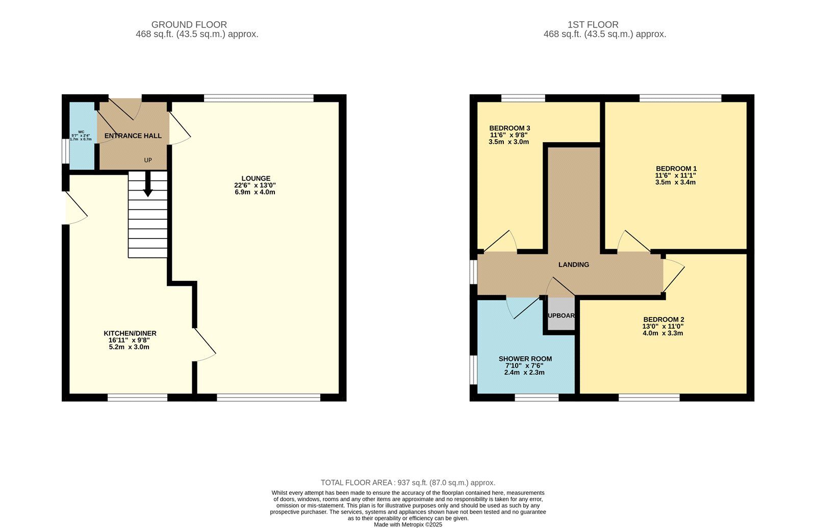 Floorplan of 3 bedroom Semi Detached House for sale, Manor Road, Denton, Greater Manchester, M34