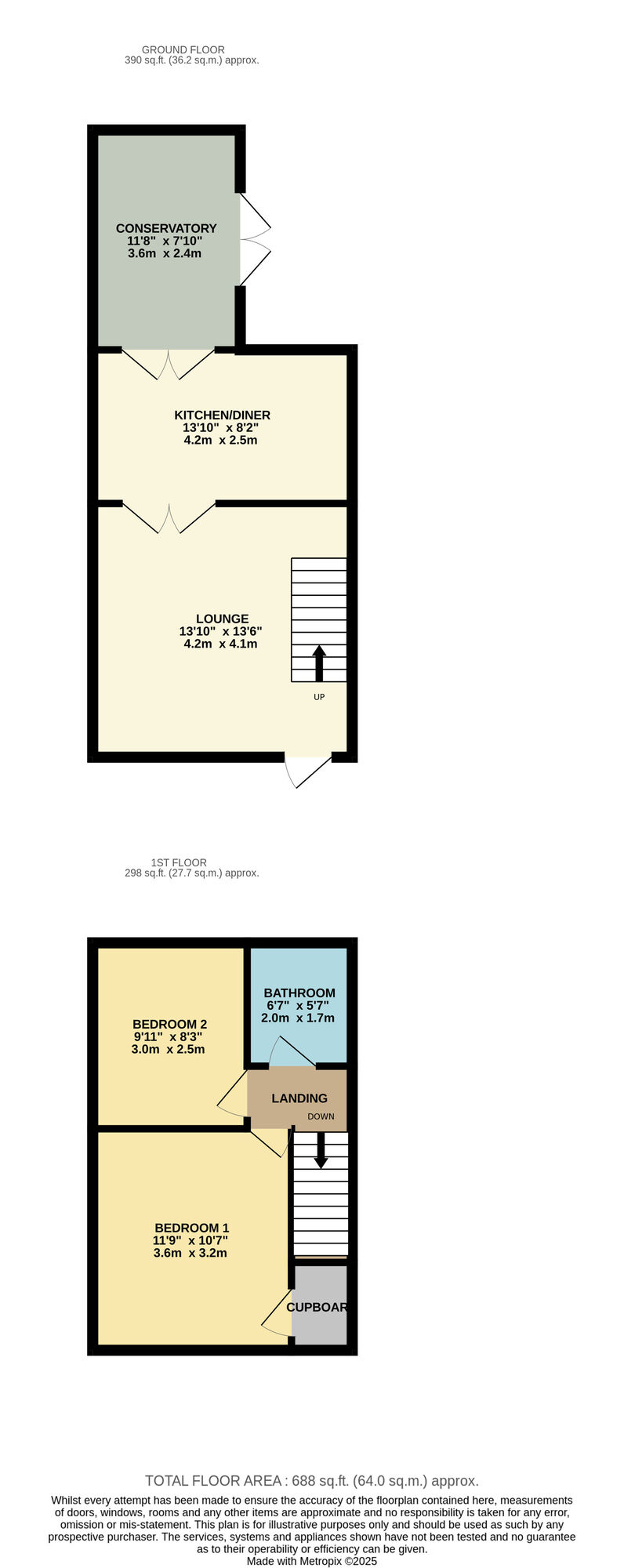 Floorplan of 2 bedroom Semi Detached House for sale, Kingfisher Avenue, Audenshaw, Manchester, M34