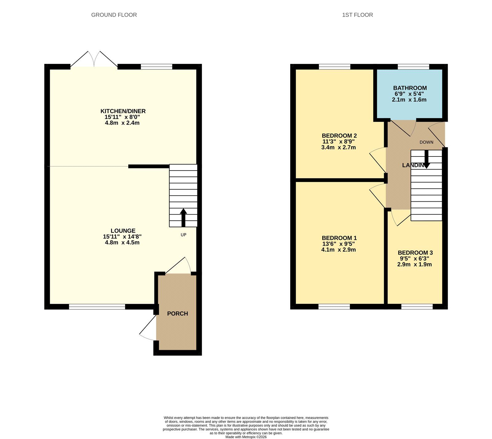 Floorplan of 3 bedroom End Terrace House for sale, Jackson Gardens, Denton, Greater Manchester, M34