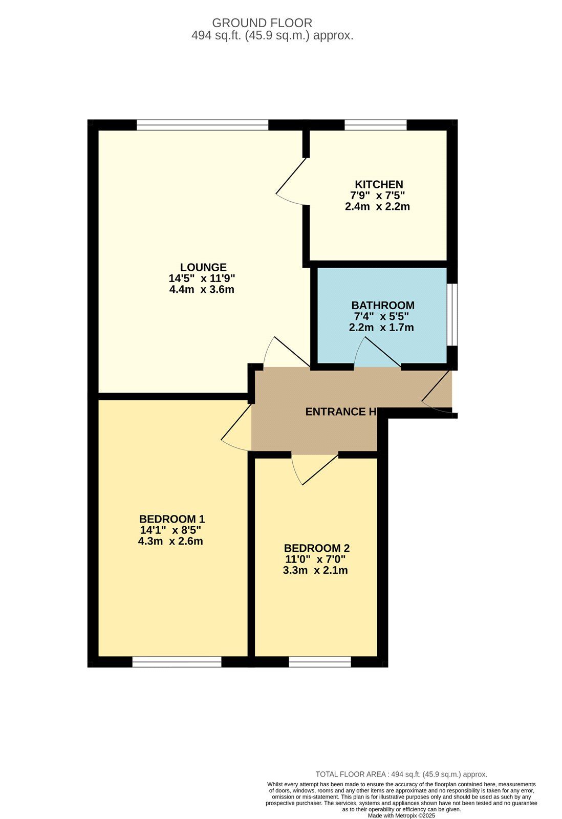 Floorplan of 2 bedroom  Flat for sale, Carter Close, Denton, Greater Manchester, M34