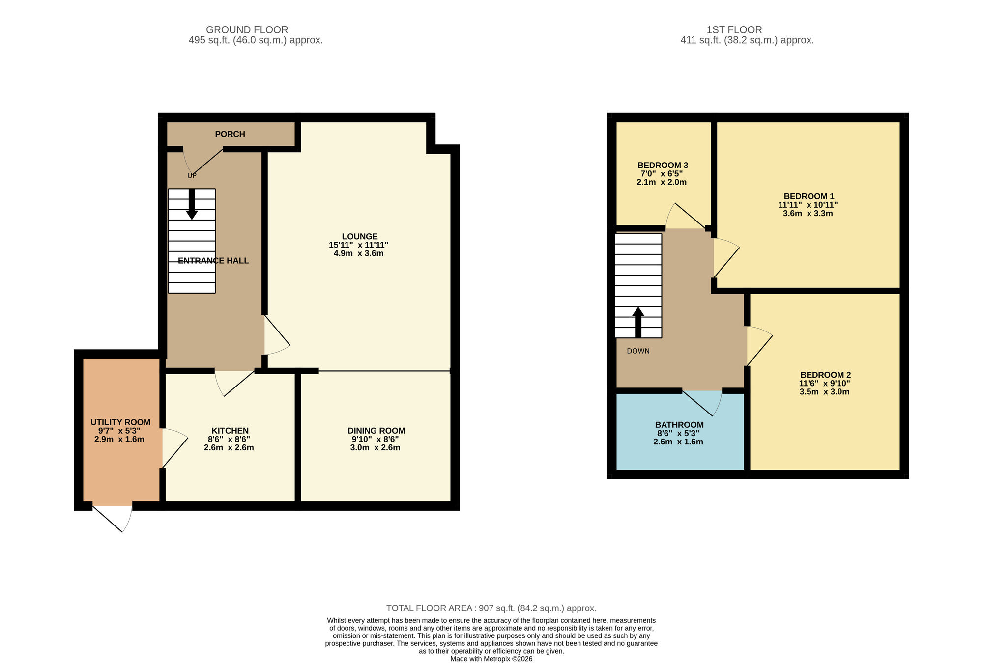 Floorplan of 3 bedroom Semi Detached House for sale, Manchester Road, Denton, Greater Manchester, M34