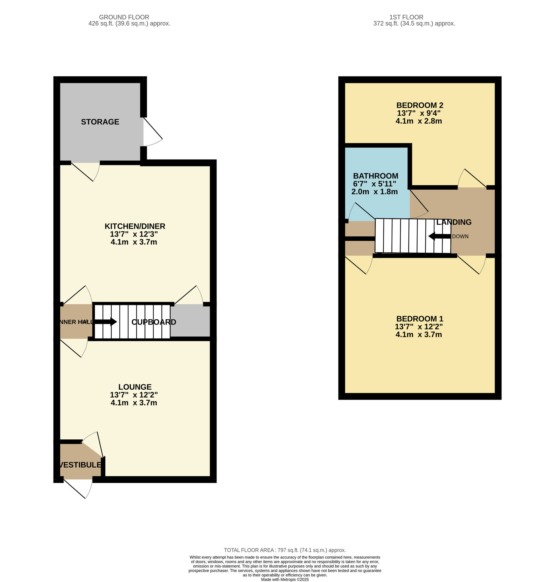 Floorplan of 2 bedroom Mid Terrace House for sale, Ruby Street, Denton, Greater Manchester, M34
