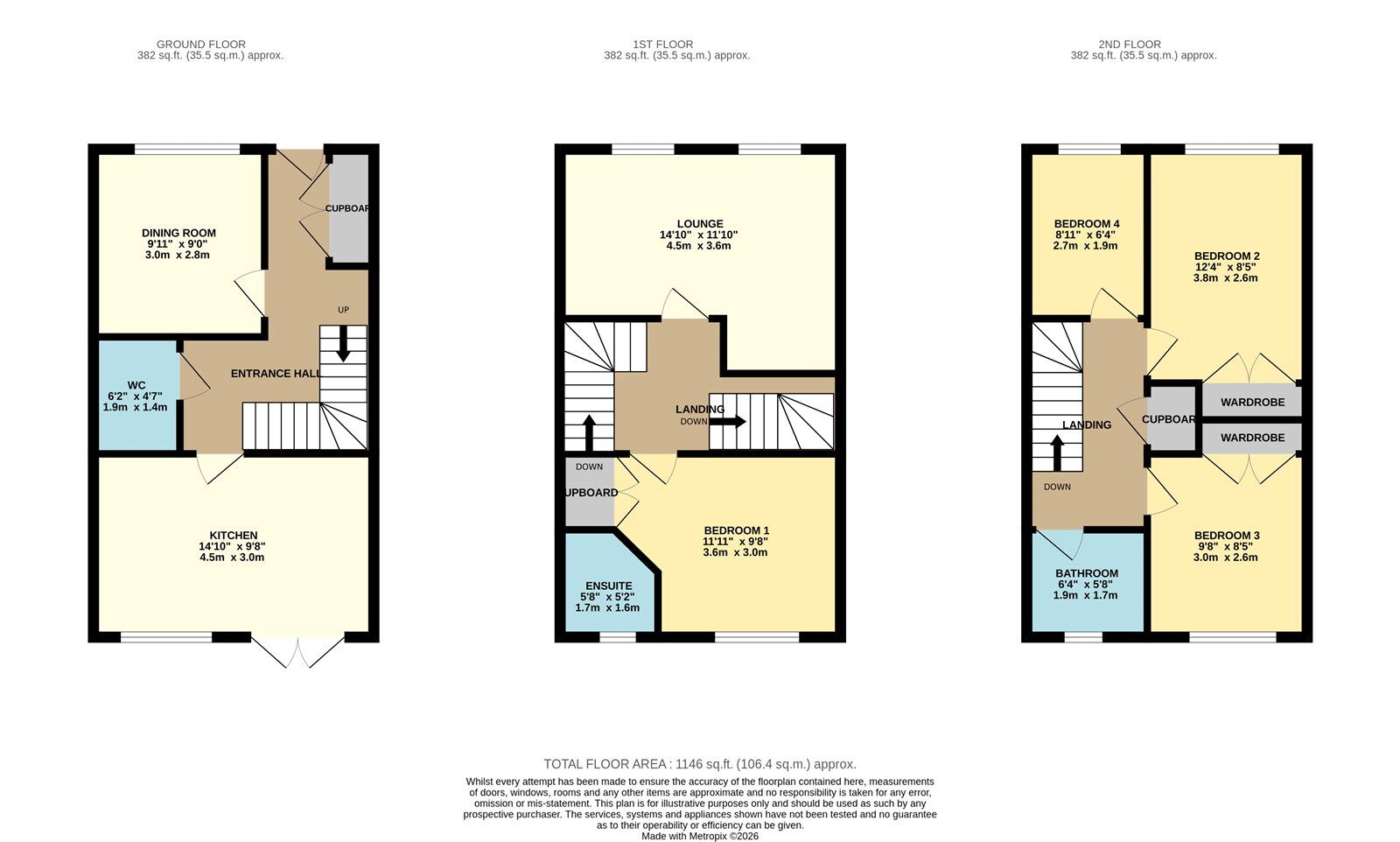 Floorplan of 4 bedroom Mid Terrace House for sale, Paprika Close, Manchester, Greater Manchester, M11