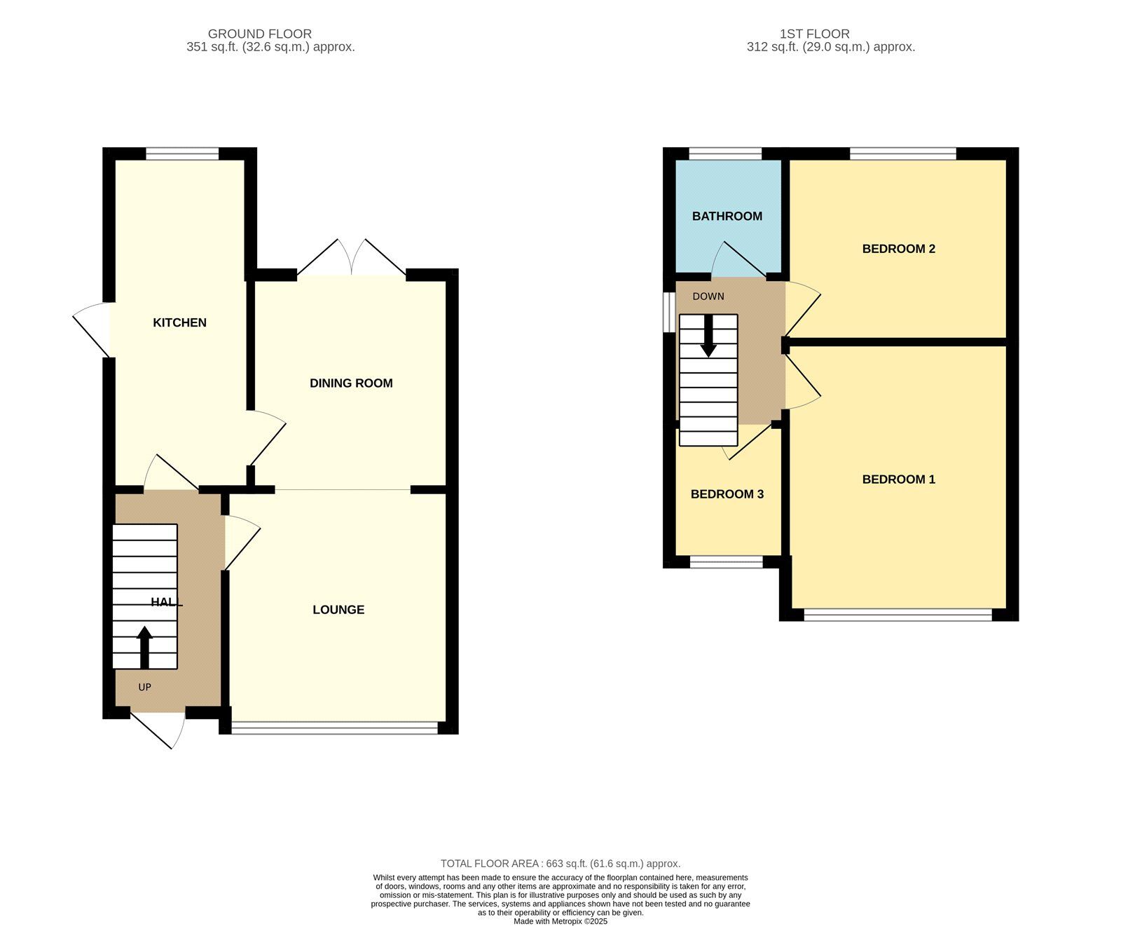 Floorplan of 3 bedroom Semi Detached House for sale, Taylor Lane, Denton, Greater Manchester, M34