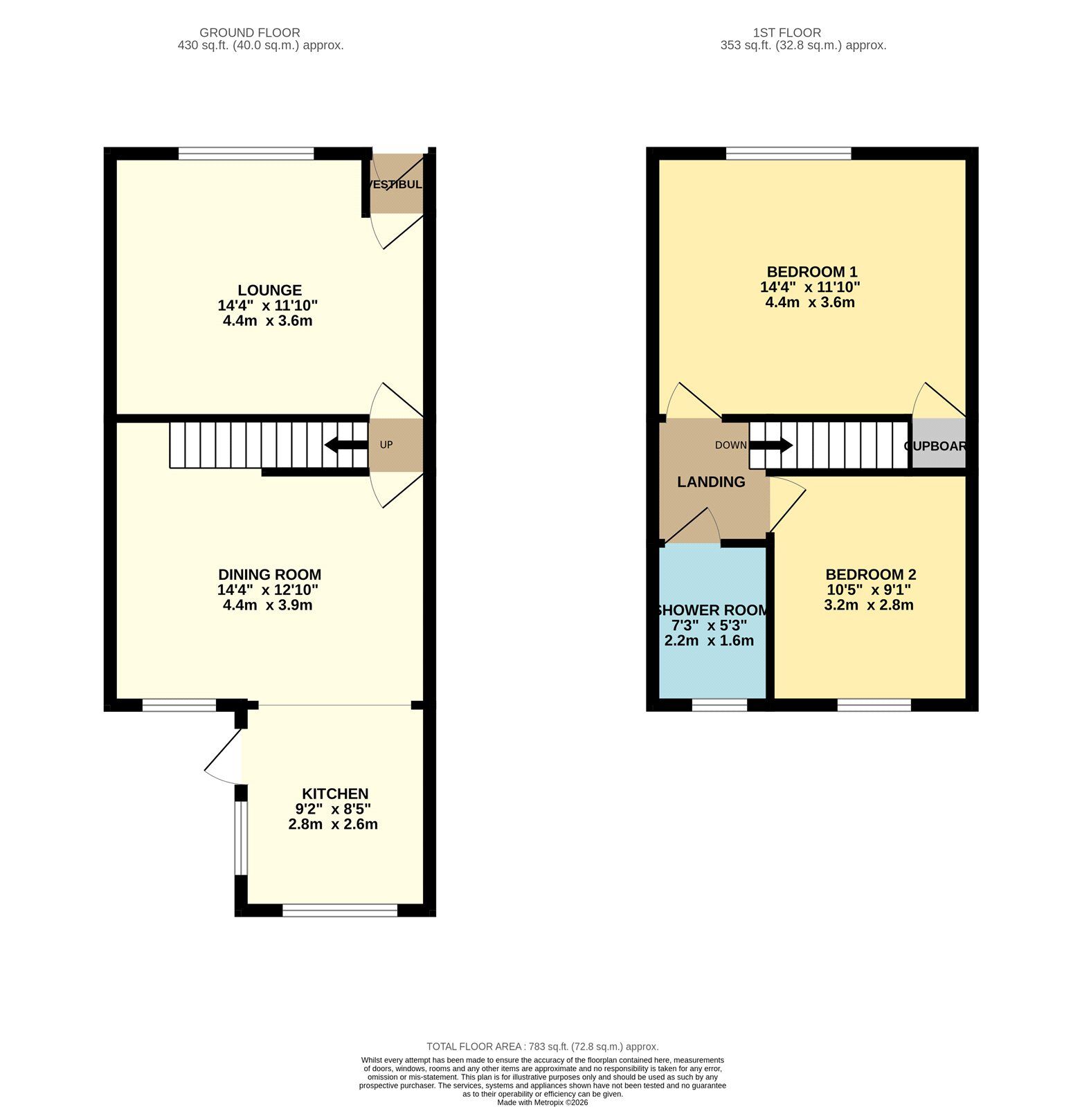 Floorplan of 2 bedroom Mid Terrace House for sale, Victoria Street, Denton, Manchester, M34