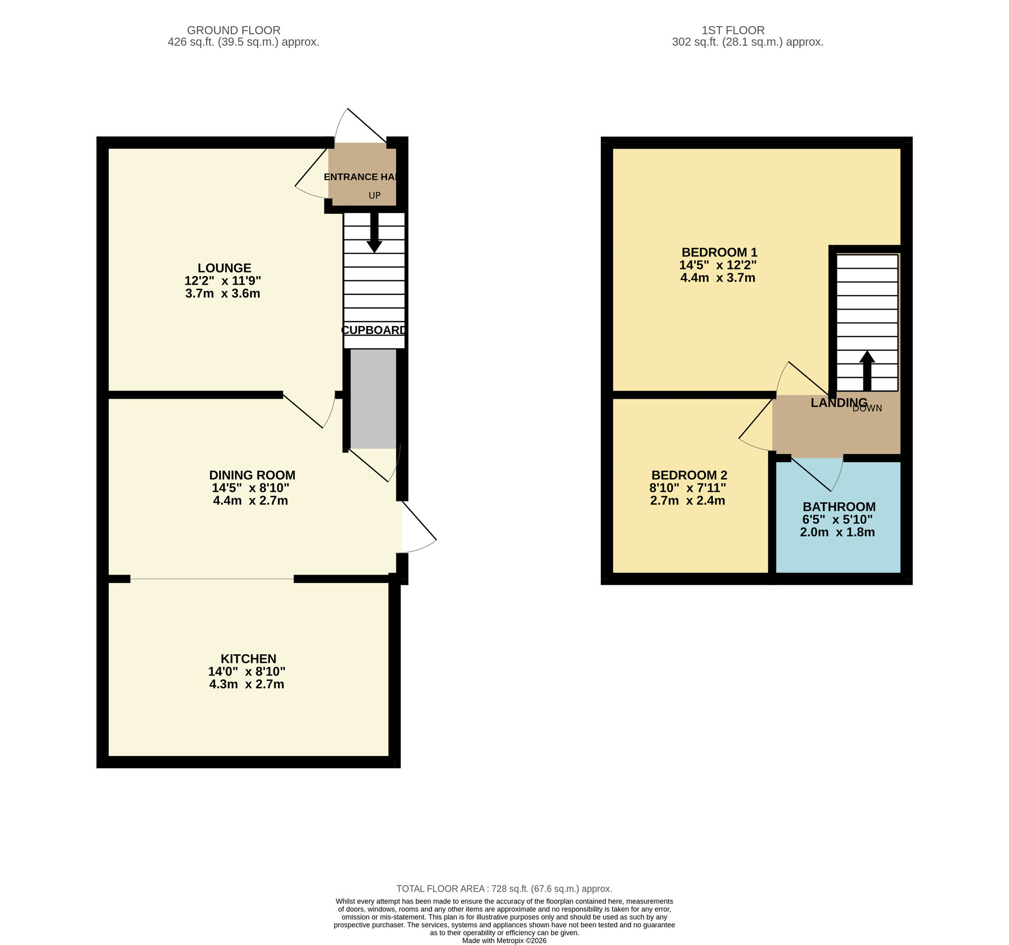 Floorplan of 2 bedroom Semi Detached House for sale, Astbury Avenue, Audenshaw, Greater Manchester, M34