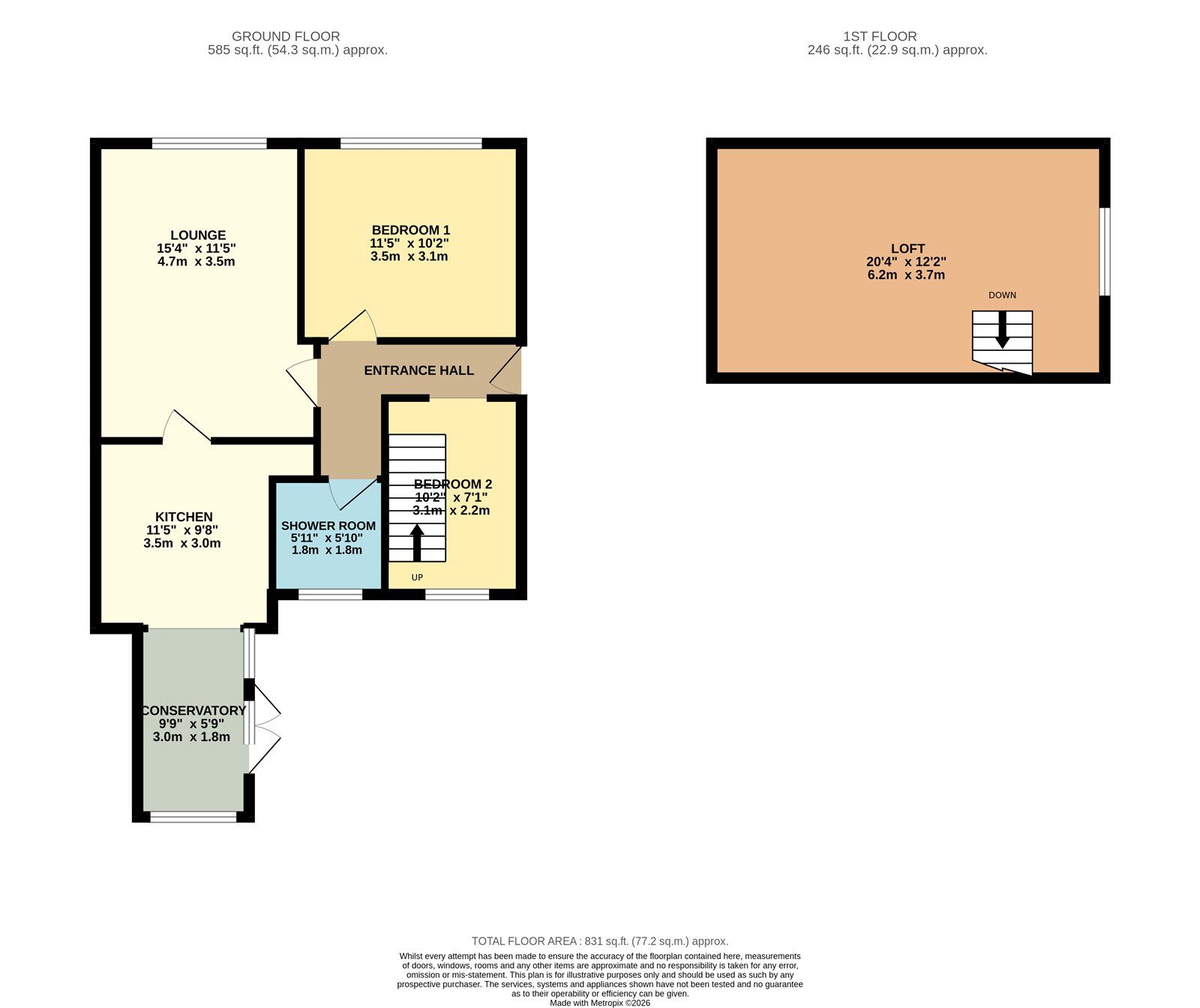 Floorplan of 2 bedroom Semi Detached Bungalow for sale, Windermere Avenue, Denton, Greater Manchester, M34