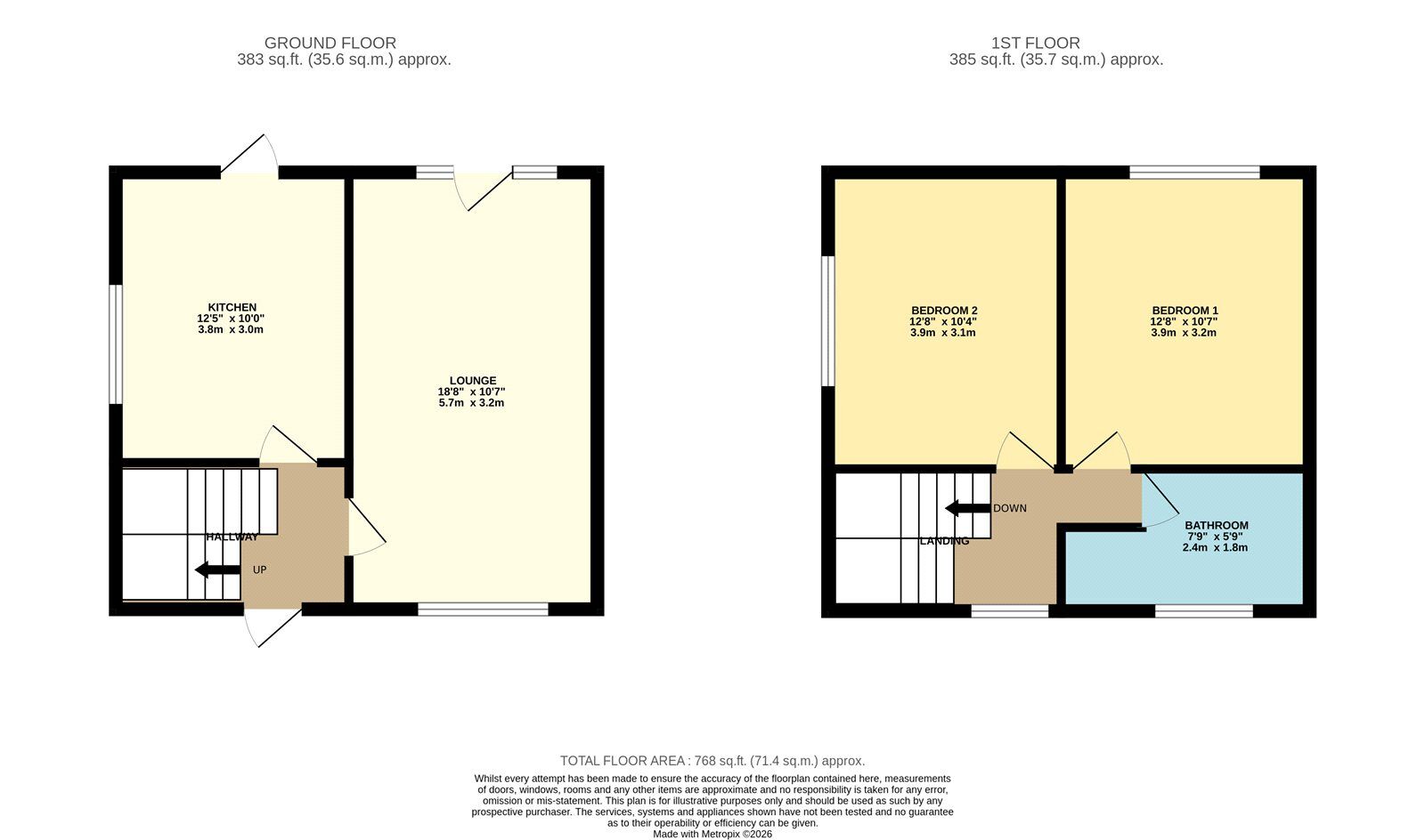 Floorplan of 2 bedroom End Terrace House for sale, Lancaster Road, Denton, Greater Manchester, M34