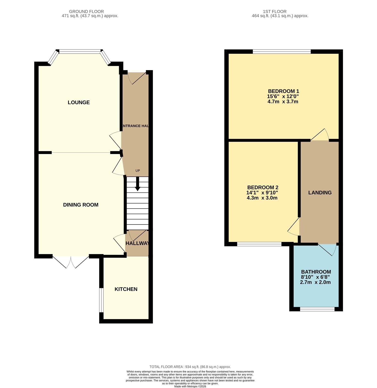Floorplan of 2 bedroom Mid Terrace House for sale, Seymour Street, Denton, Greater Manchester, M34