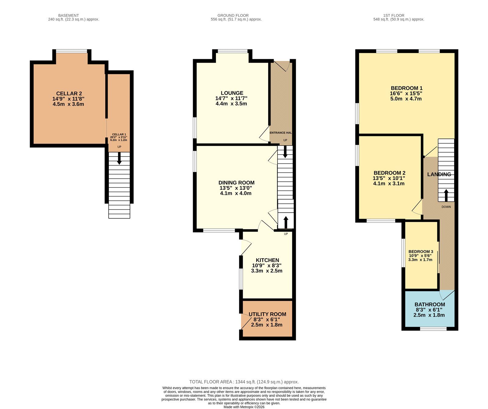 Floorplan of 3 bedroom End Terrace House for sale, Moorland Road, Stockport, Greater Manchester, SK2