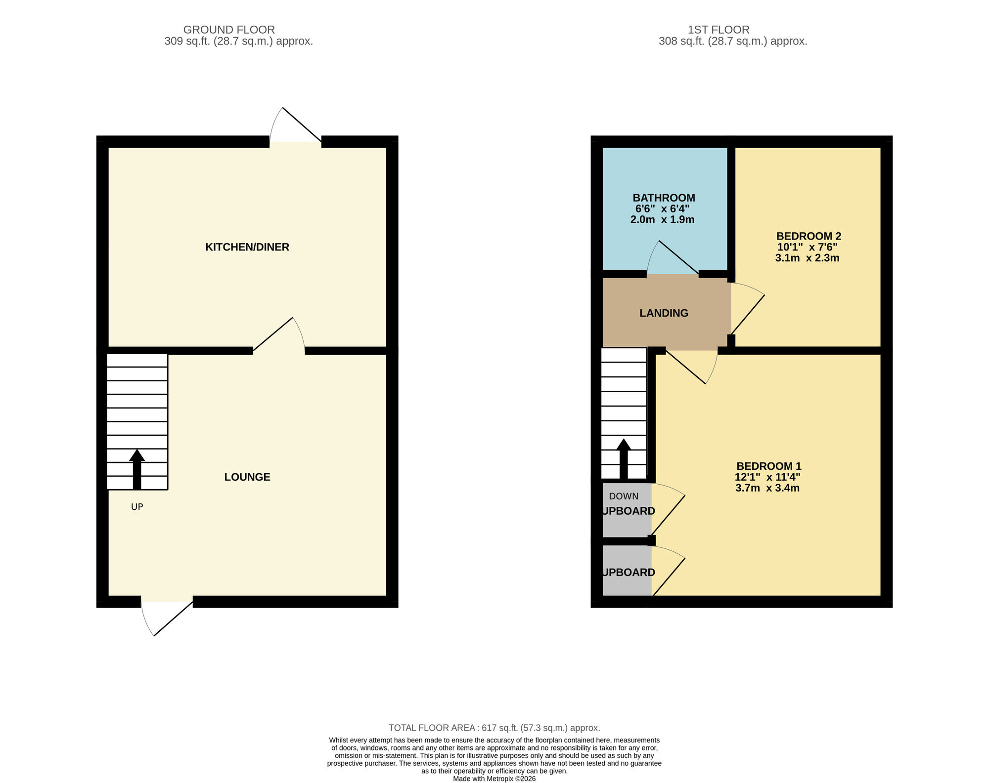 Floorplan of 2 bedroom Mid Terrace House for sale, Meadow Lane, Denton, Greater Manchester, M34