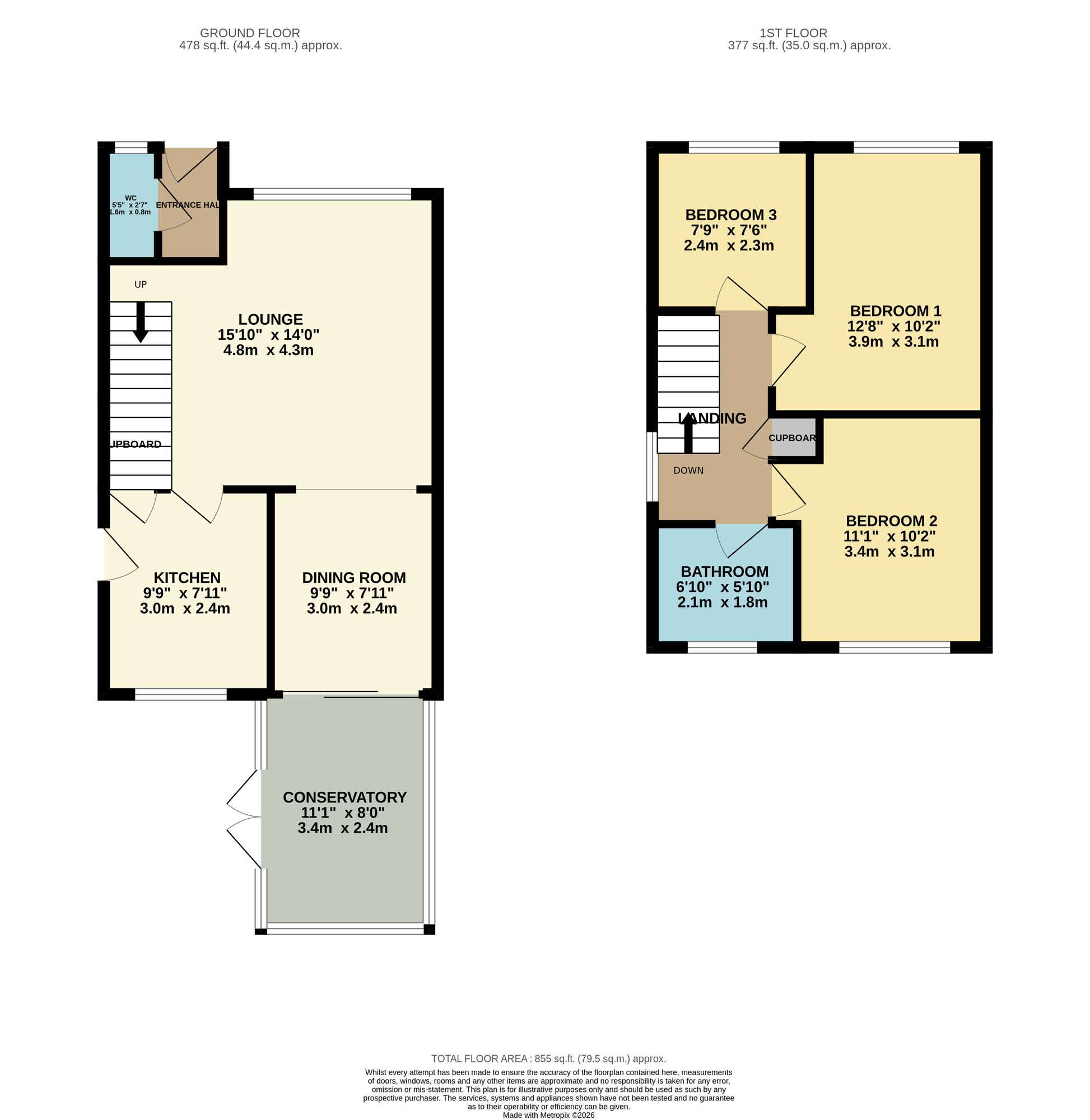 Floorplan of 3 bedroom Detached House for sale, Richmond Close, Dukinfield, Greater Manchester, SK16