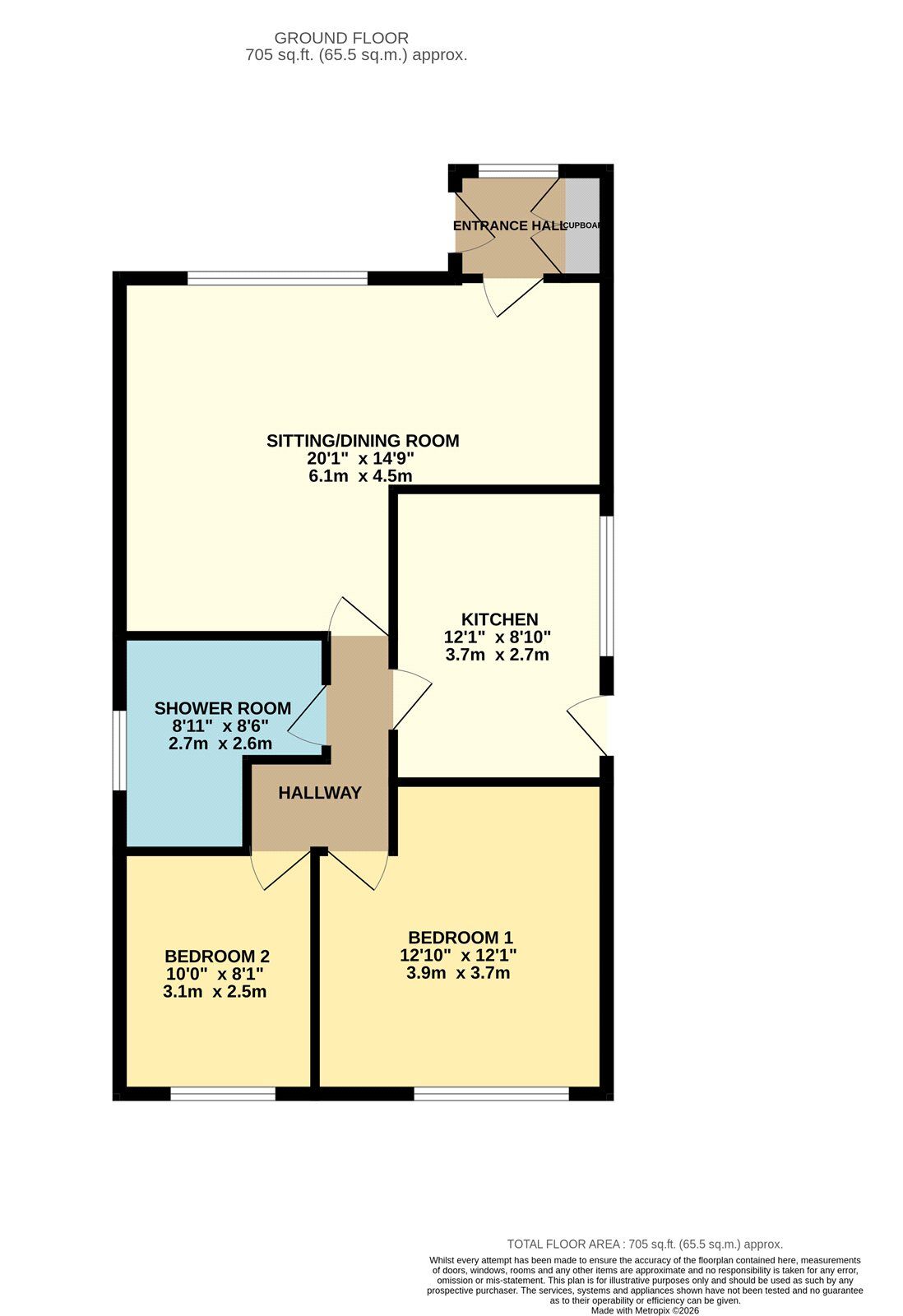 Floorplan of 2 bedroom Detached Bungalow for sale, Longmeadow Grove, Denton, Greater Manchester, M34