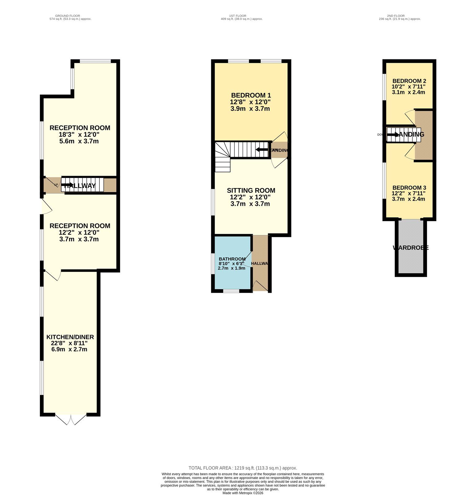 Floorplan of 3 bedroom End Terrace House for sale, Hyde Road, Denton, Greater Manchester, M34