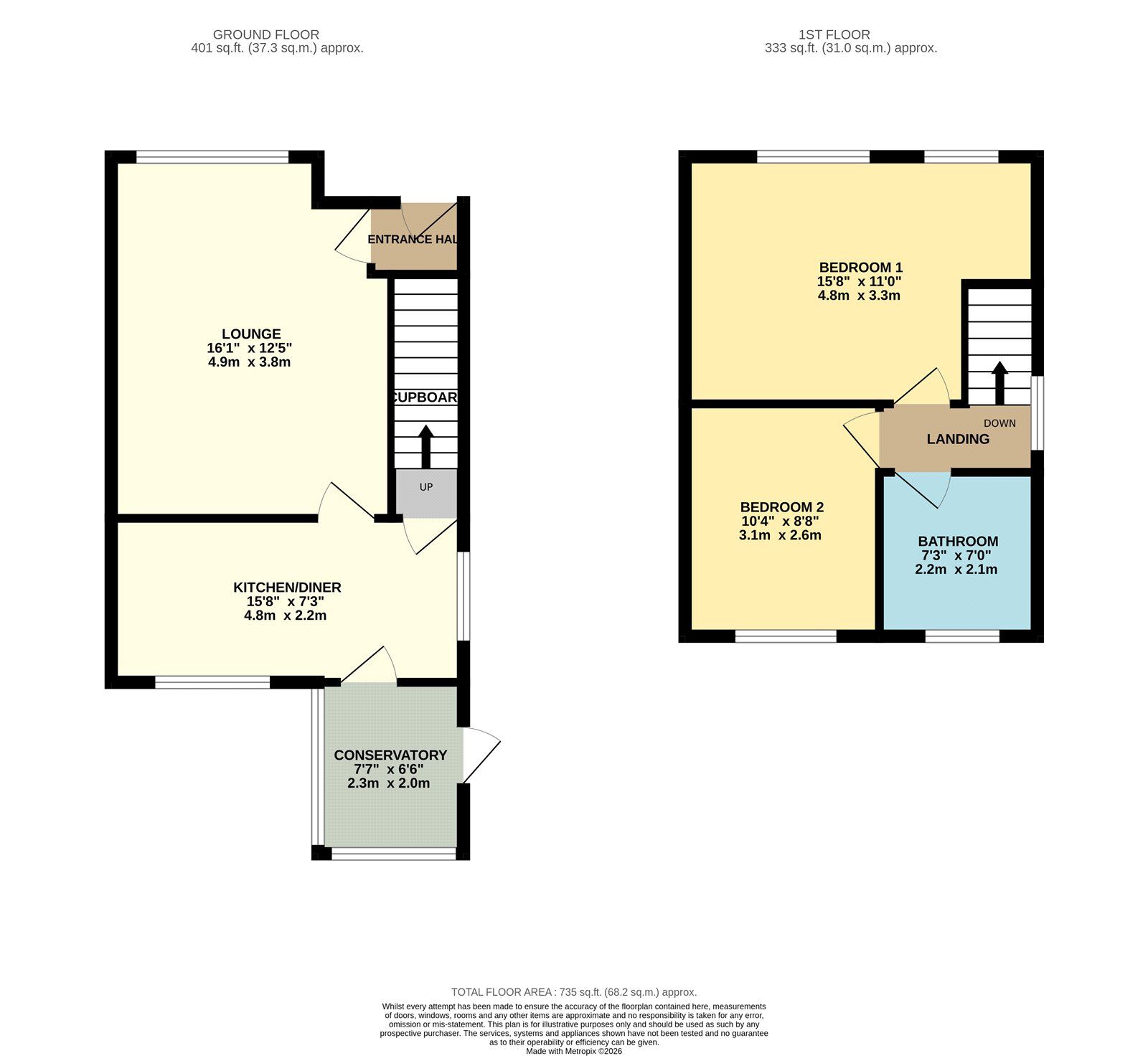Floorplan of 2 bedroom Semi Detached House for sale, Vaudrey Lane, Denton, Greater Manchester, M34