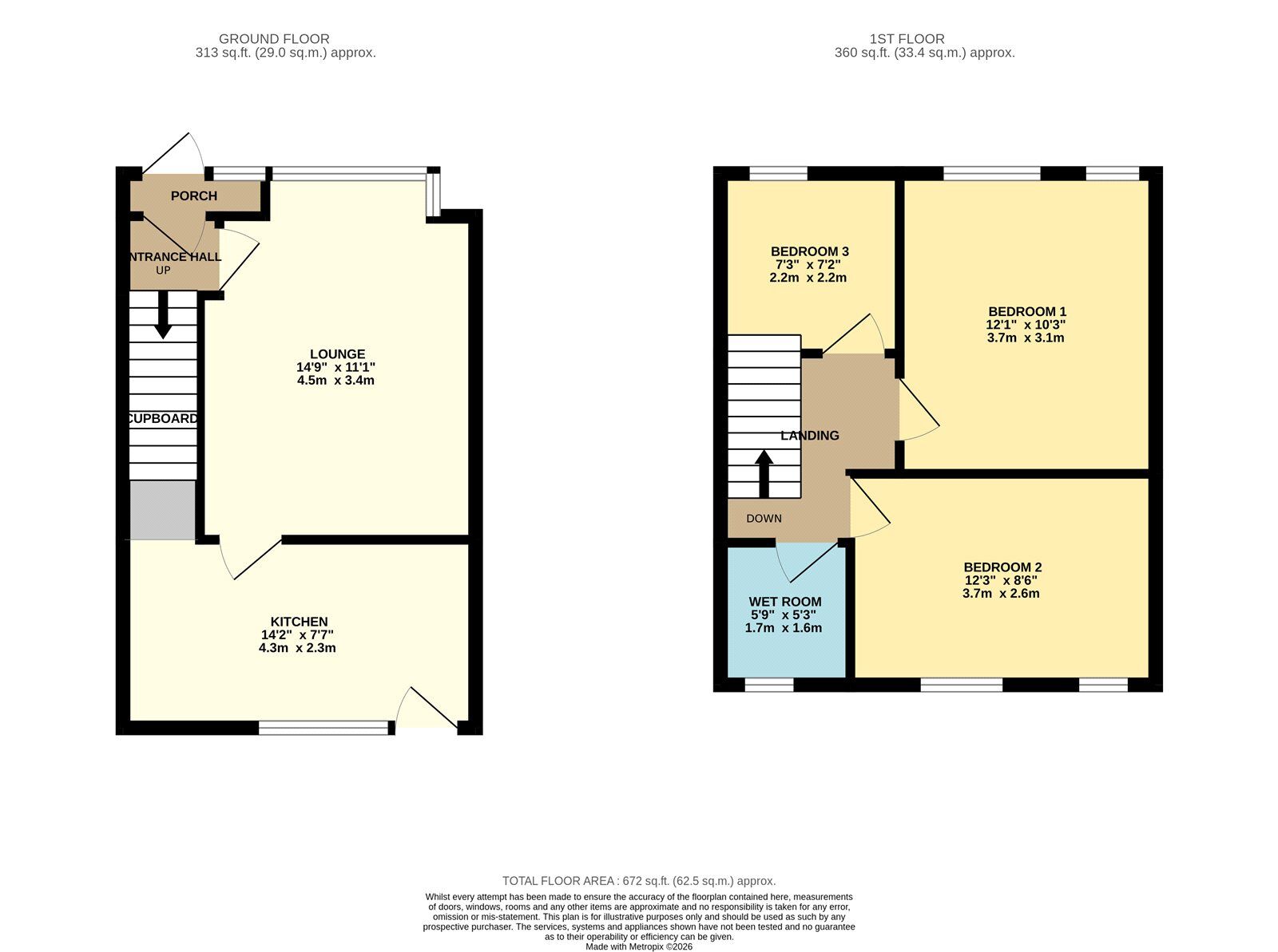 Floorplan of 3 bedroom Mid Terrace House for sale, Birch Grove, Audenshaw, Greater Manchester, M34