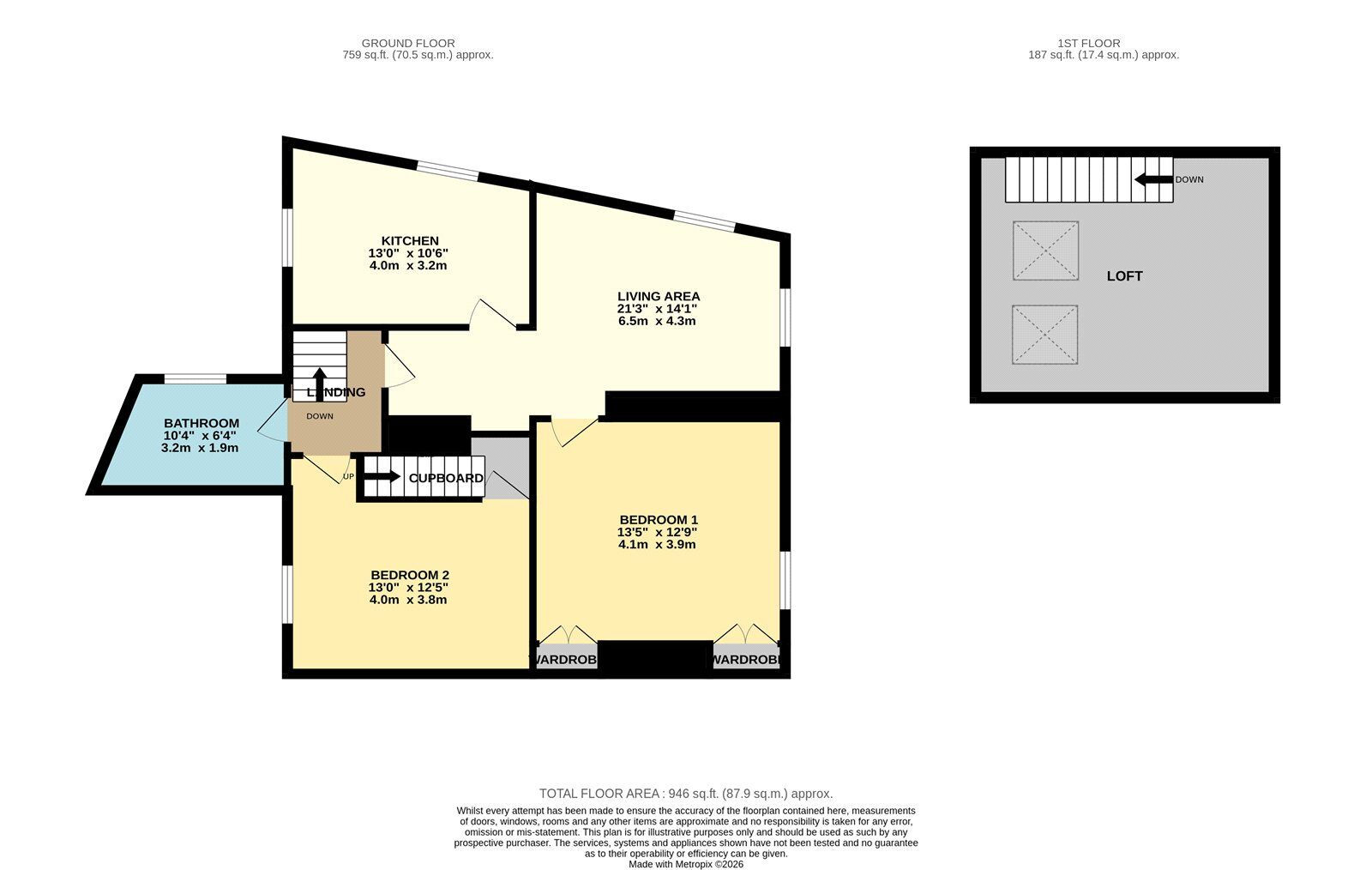 Floorplan of 2 bedroom Flat for sale, Old Hall Lane, Mottram, Greater Manchester, SK14