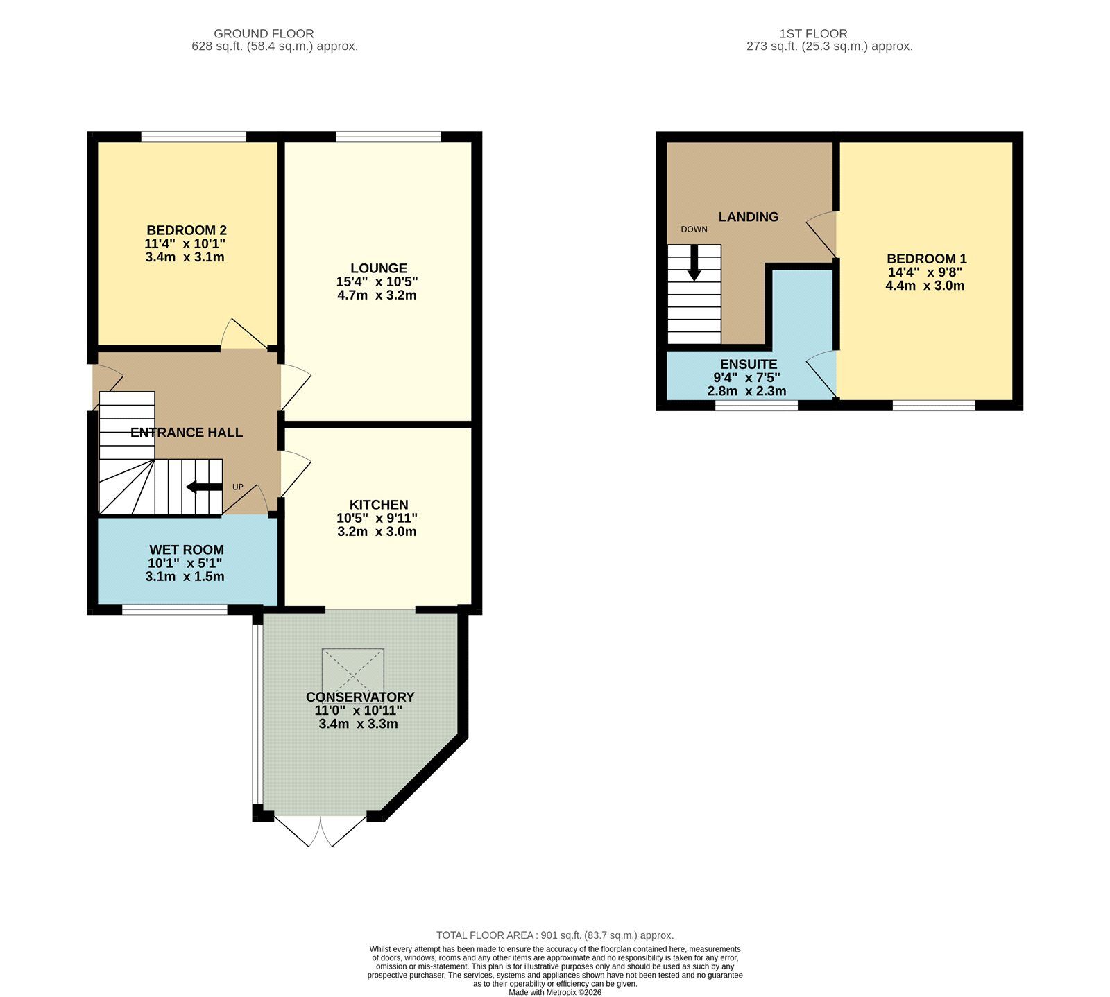 Floorplan of 2 bedroom Semi Detached Bungalow for sale, Derwent Close, Denton, Greater Manchester, M34