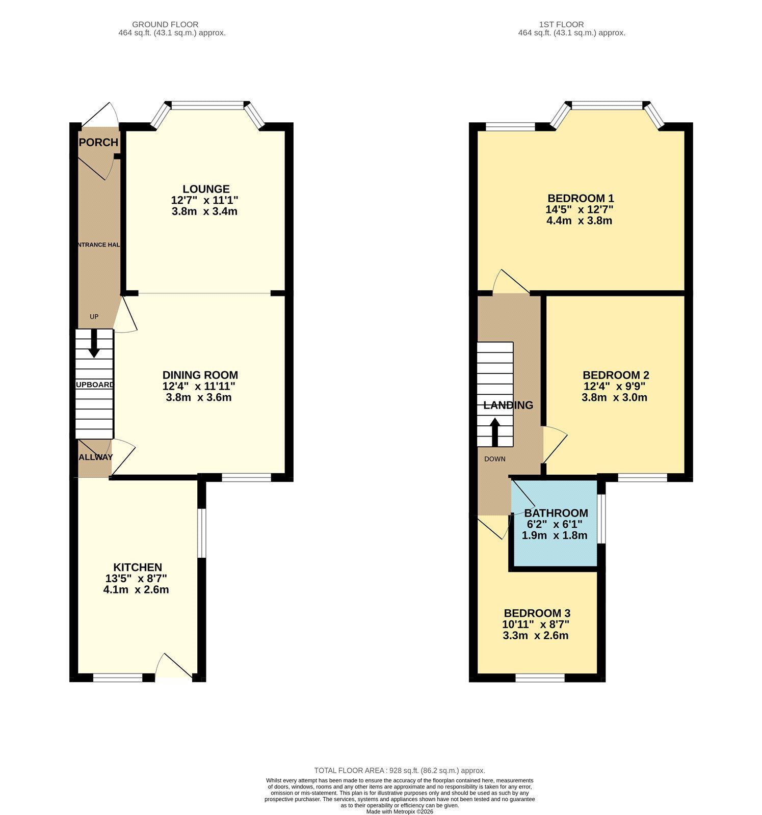 Floorplan of 3 bedroom Semi Detached House for sale, Balmoral Drive, Denton, Greater Manchester, M34