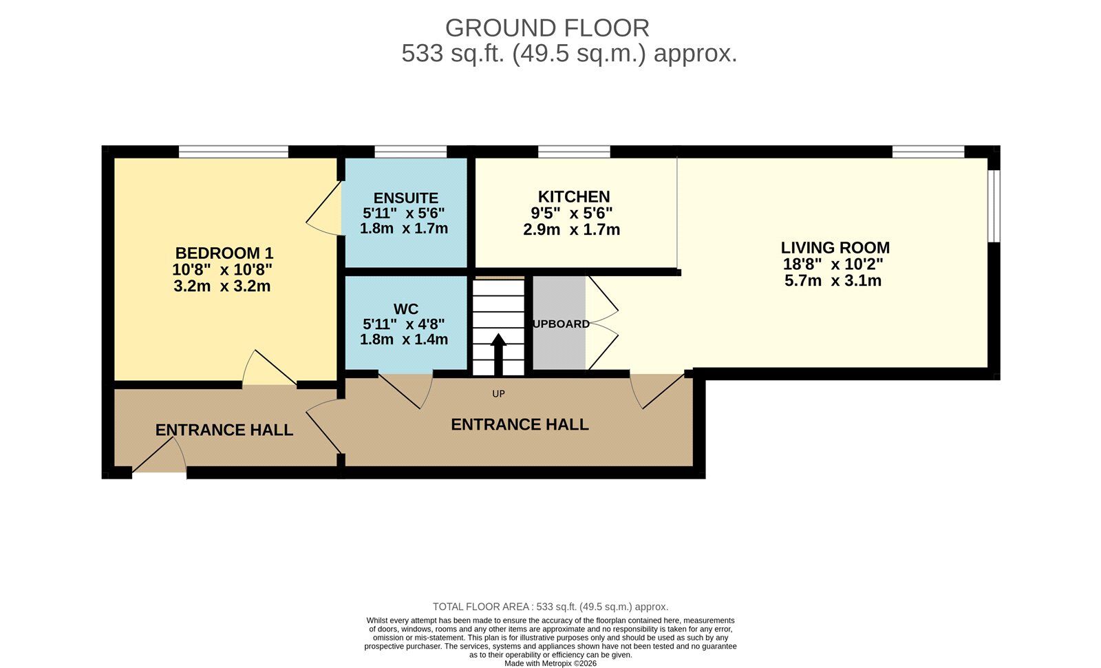 Floorplan of 1 bedroom Flat to rent, Houldsworth Street, Reddish, Greater Manchester, SK5