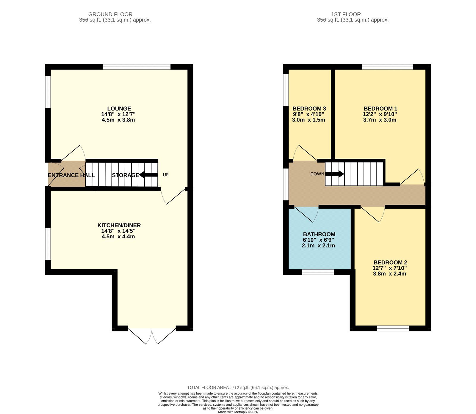Floorplan of 3 bedroom Semi Detached House for sale, Coppice Walk, Denton, Greater Manchester, M34