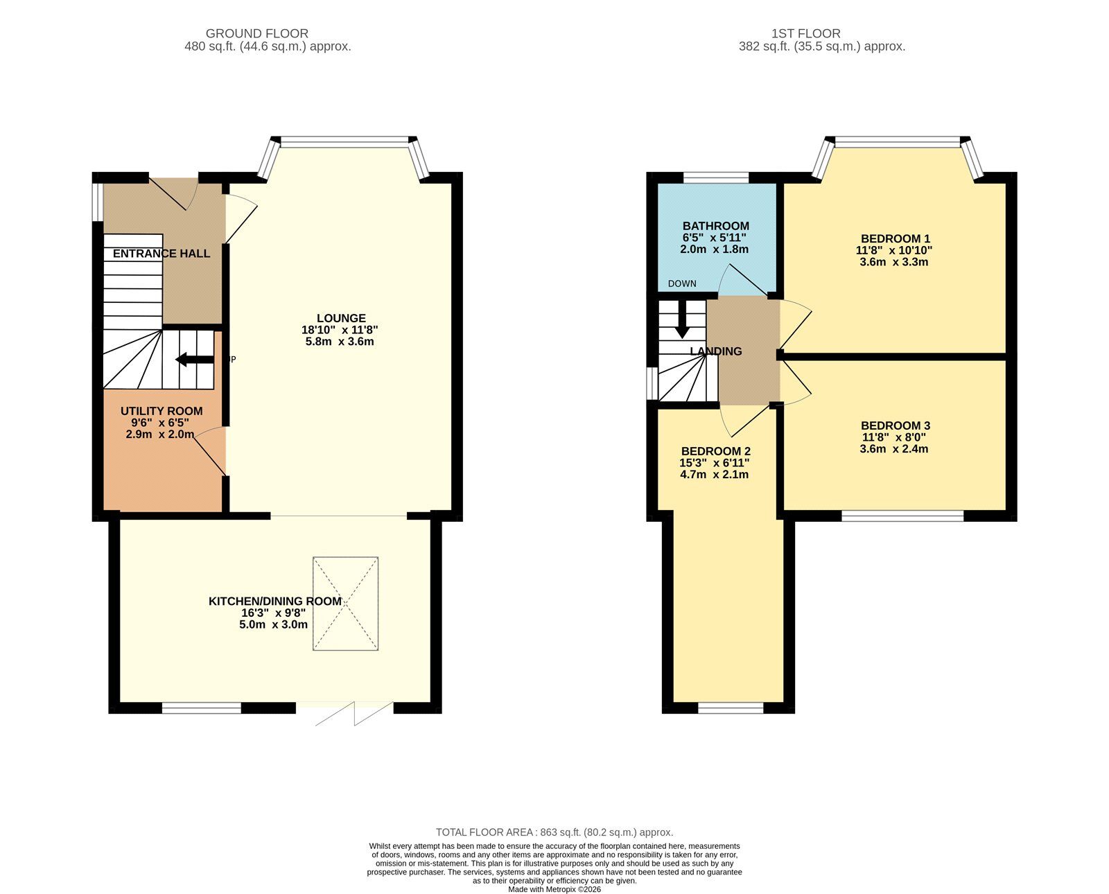 Floorplan of 3 bedroom Semi Detached House for sale, Westbourne Road, Denton, Greater Manchester, M34