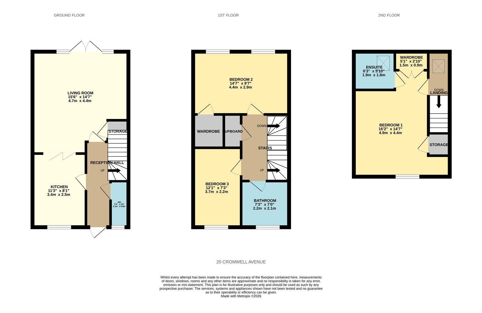 Floorplan of 3 bedroom End Terrace House for sale, Cromwell Avenue, Stockport, Greater Manchester, SK5