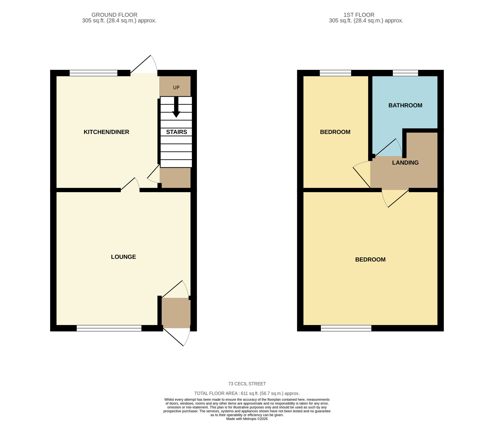 Floorplan of 2 bedroom Mid Terrace House for sale, Cecil Street, Dukinfield, Greater Manchester, SK16