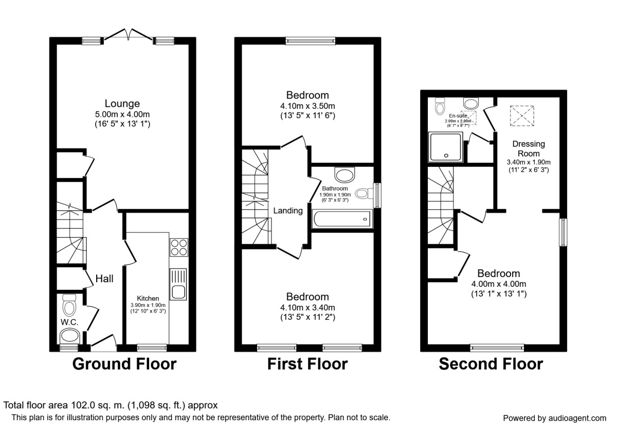 Floorplan of 3 bedroom Mid Terrace House to rent, Beechwood Close, Sacriston, Durham, DH7