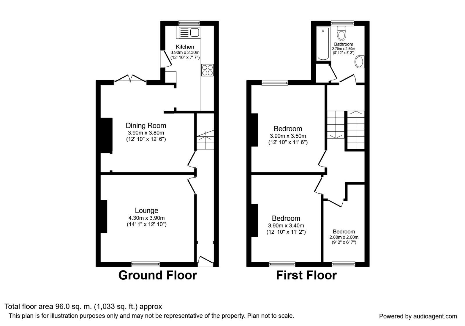 Floorplan of 3 bedroom Mid Terrace House to rent, May Street, Durham, DH1