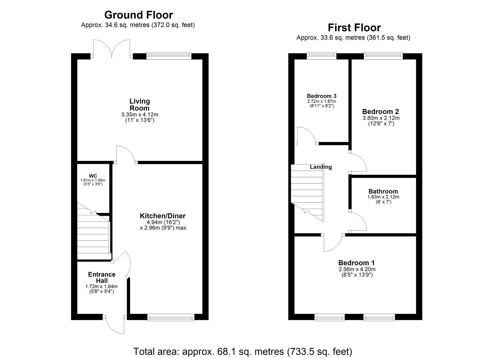 Floorplan of 3 bedroom Semi Detached House to rent, Henderson Avenue, Wheatley Hill, Durham, DH6