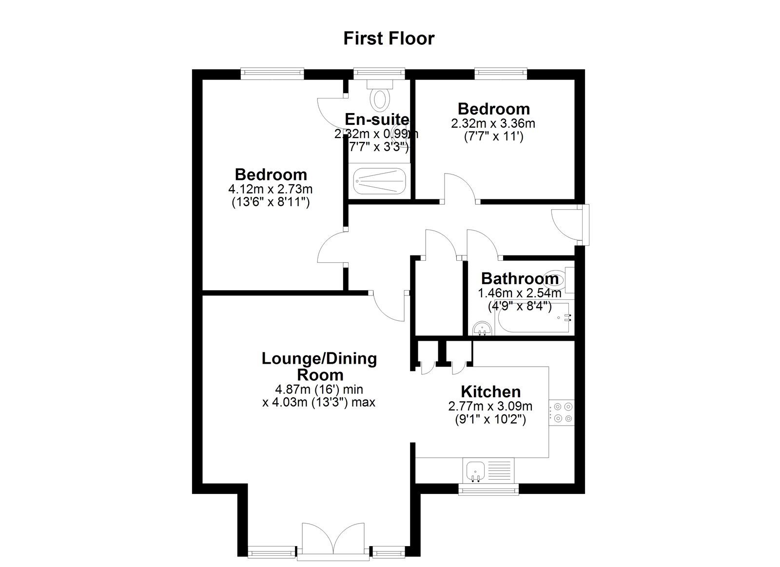 Floorplan of 2 bedroom  Flat for sale, Pickering Place, Durham, DH1