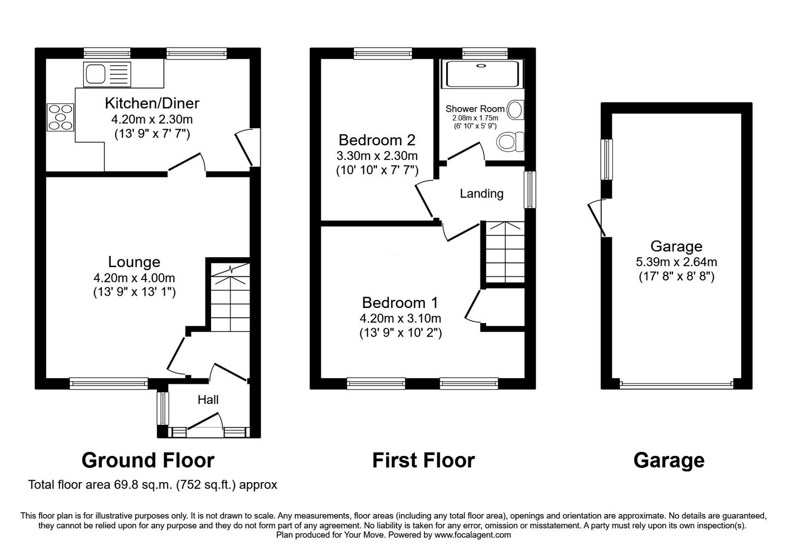 Floorplan of 2 bedroom Detached House for sale, Scardale Way, Durham, DH1