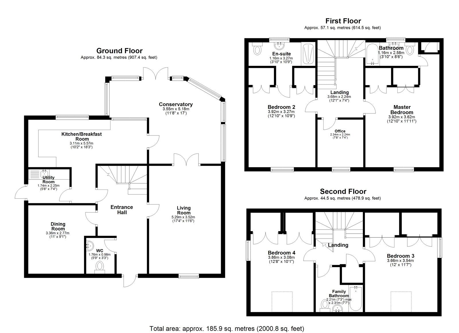 Floorplan of 5 bedroom Detached House to rent, Van Mildert Close, Bishop Auckland, Durham, DL14