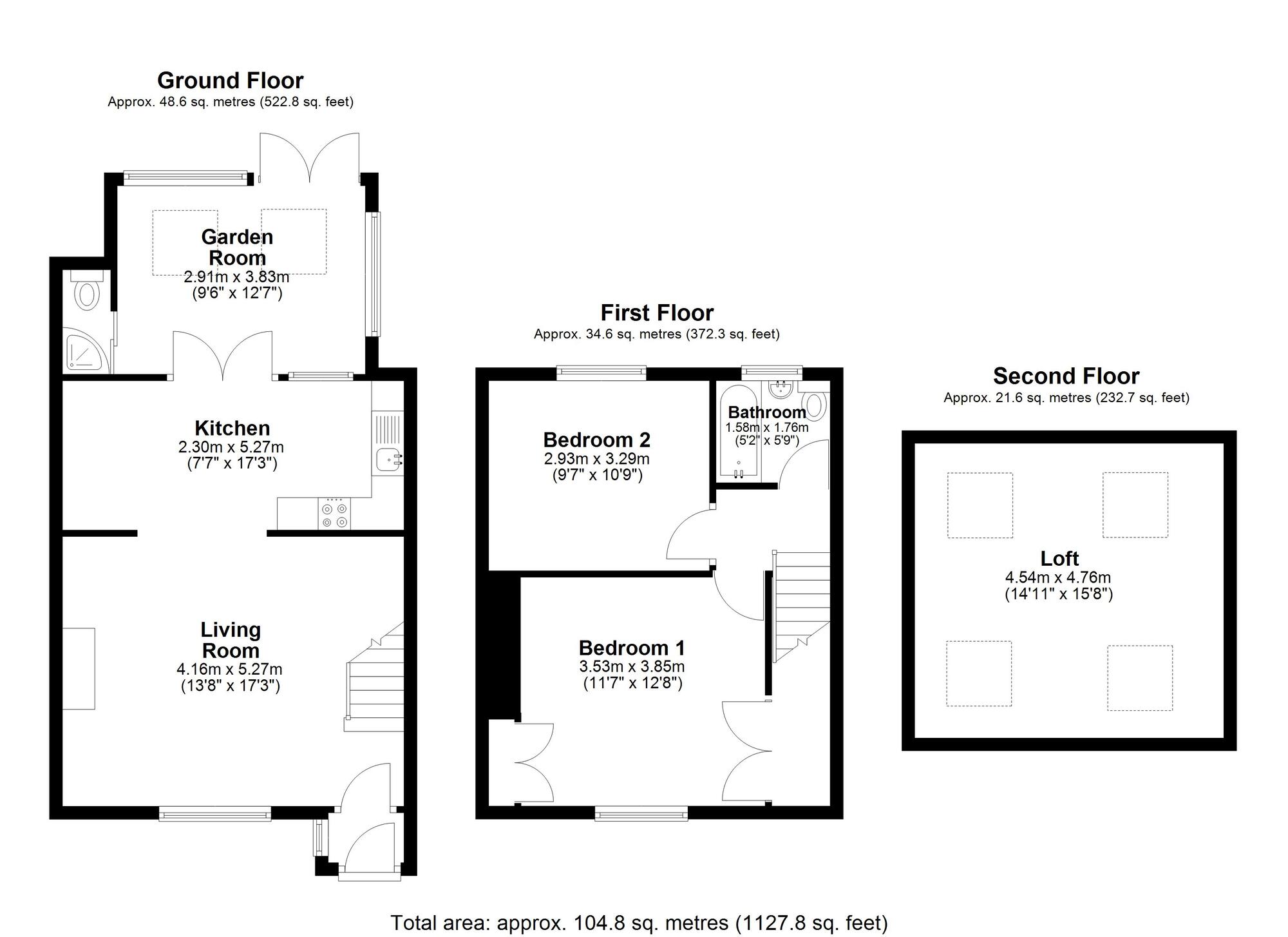 Floorplan of 2 bedroom Mid Terrace House for sale, Woodside, Sacriston, Durham, DH7