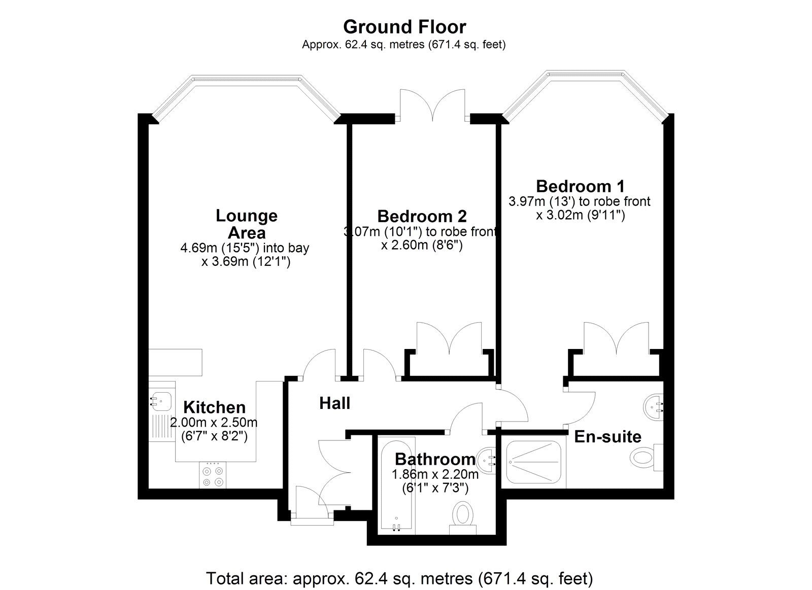 Floorplan of 2 bedroom  Flat to rent, Angerstein Court, Broomside Lane, Durham, DH1